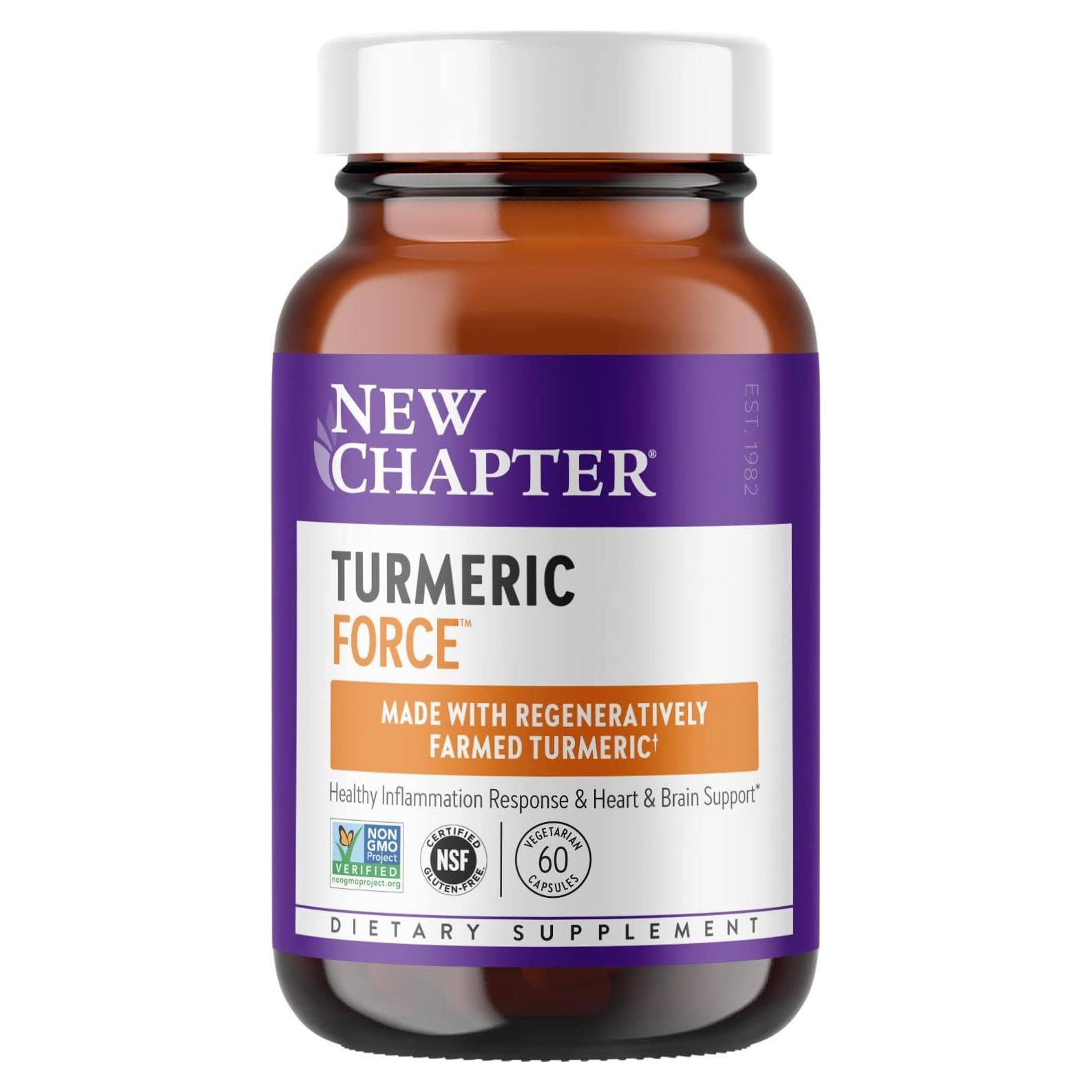 Suplemento de Cúrcuma New Chapter 60 Cápsulas Antiinflamatorias
