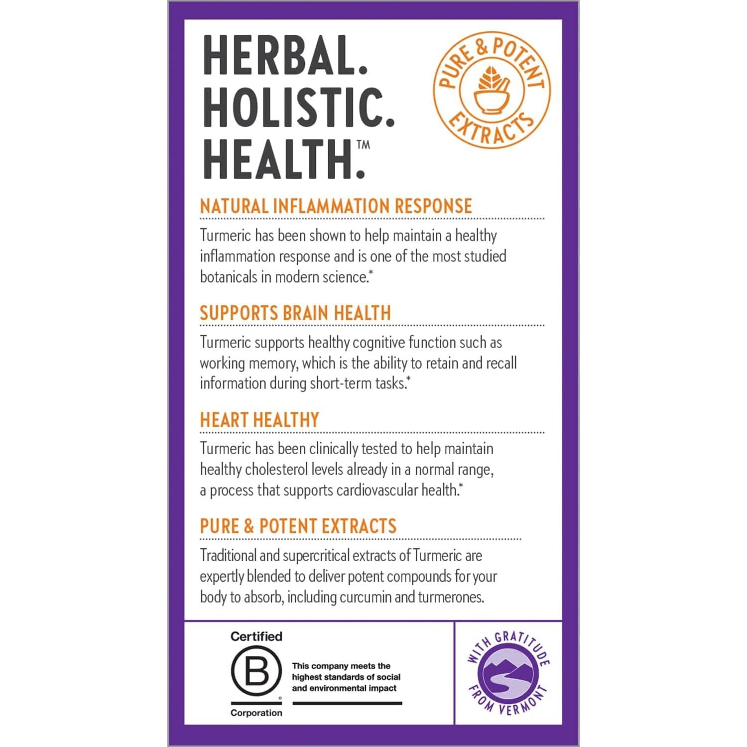 Suplemento de Cúrcuma New Chapter 60 Cápsulas Antiinflamatorias