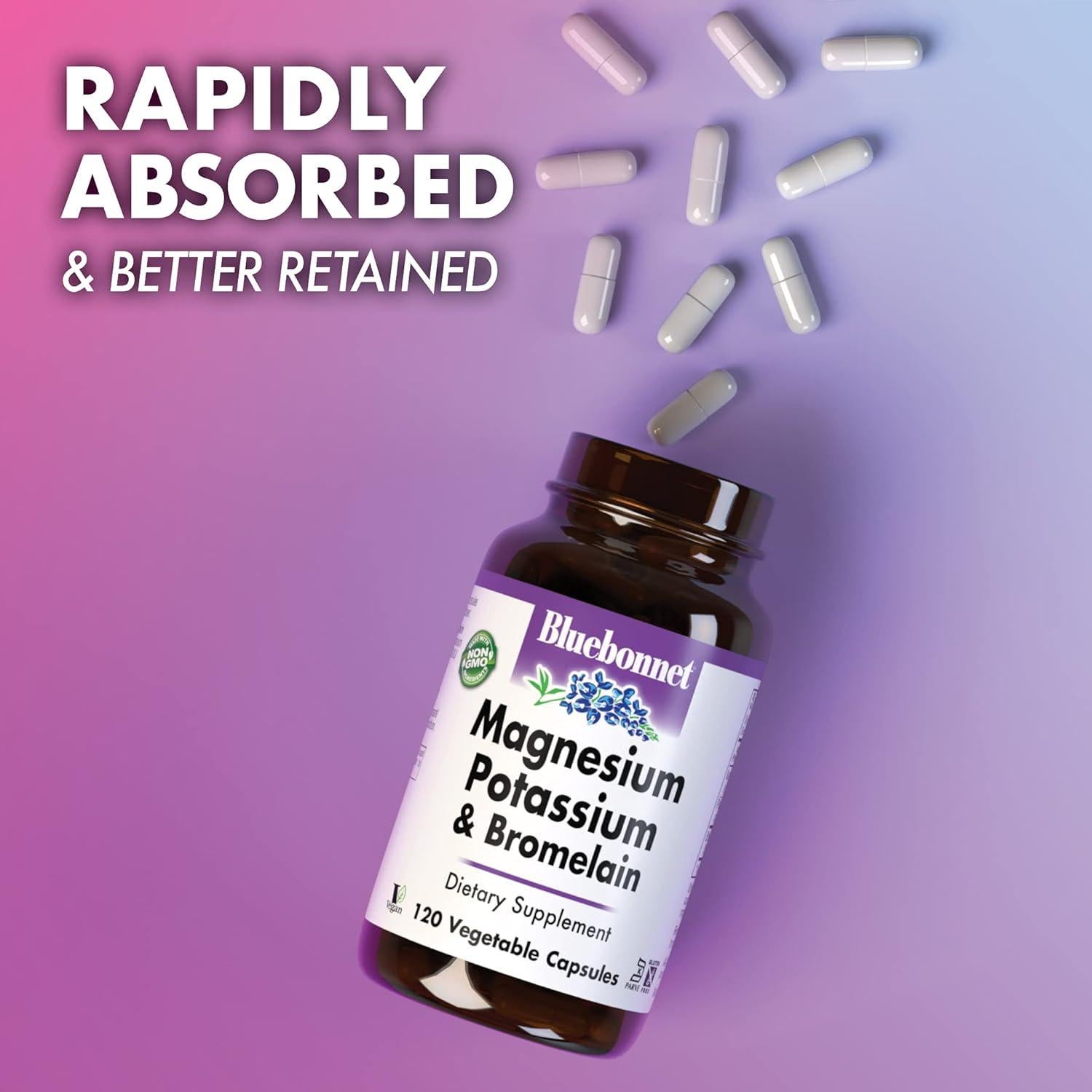Cápsulas Vegetarianas BlueBonnet Magnesio Potasio 60 Unidades