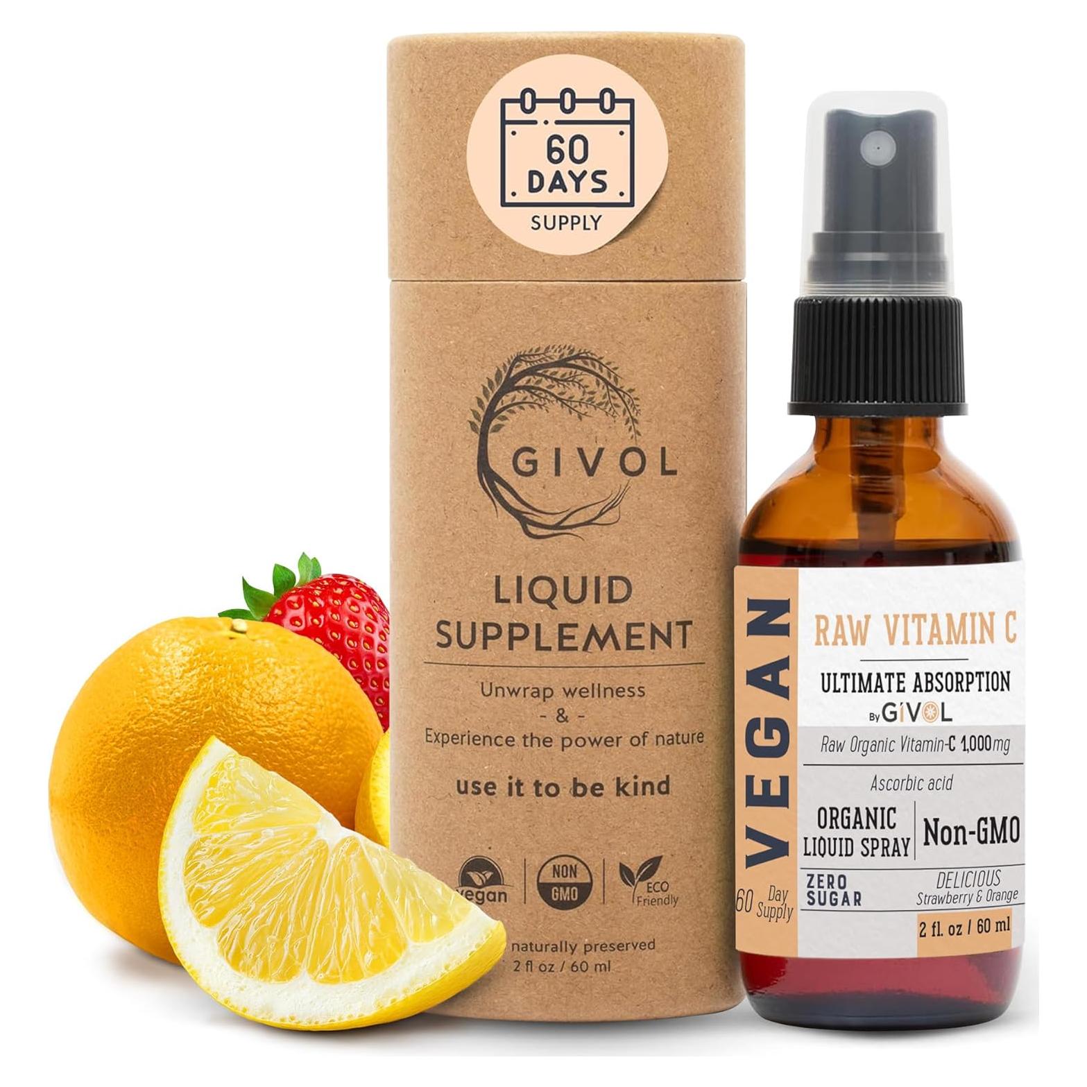 Spray de Vitamina C Givol 60ml - Absorción Rápida, Sabor Frutas