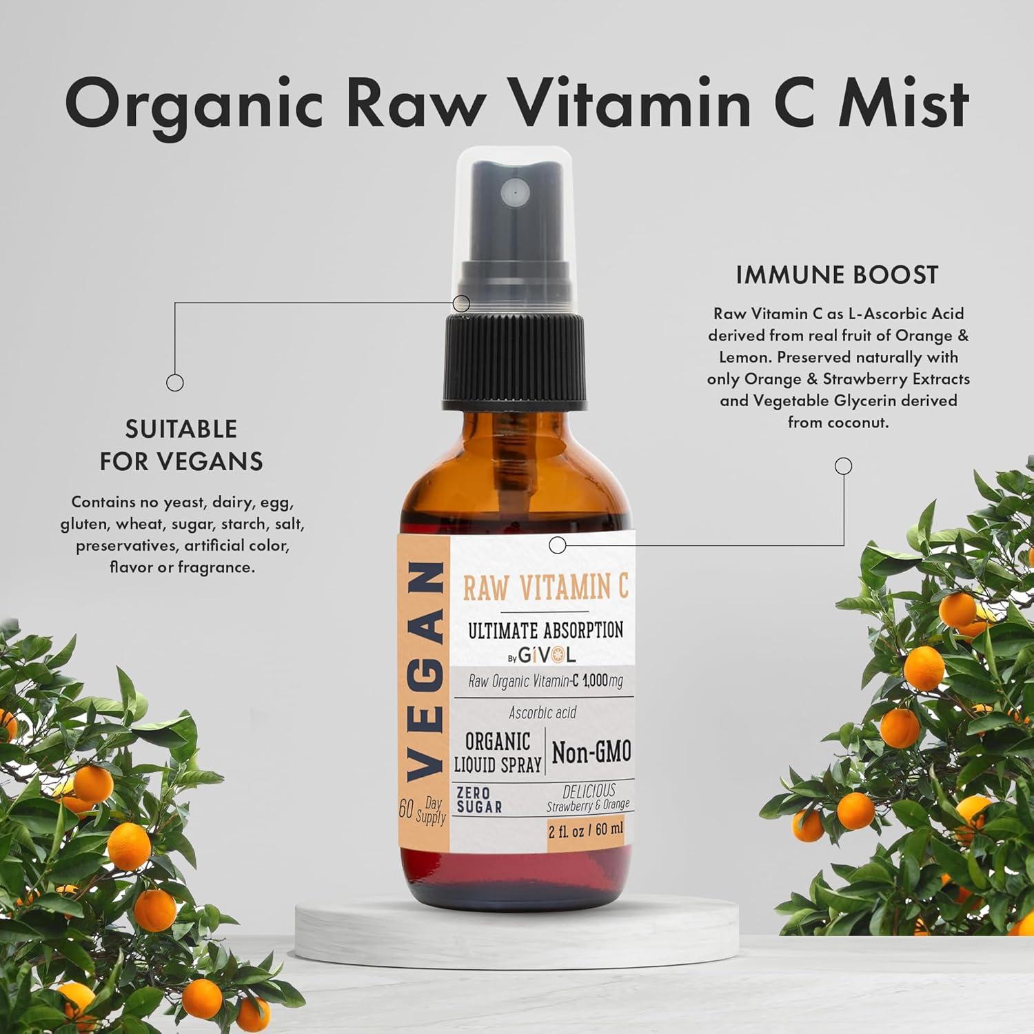 Spray de Vitamina C Givol 60ml - Absorción Rápida, Sabor Frutas