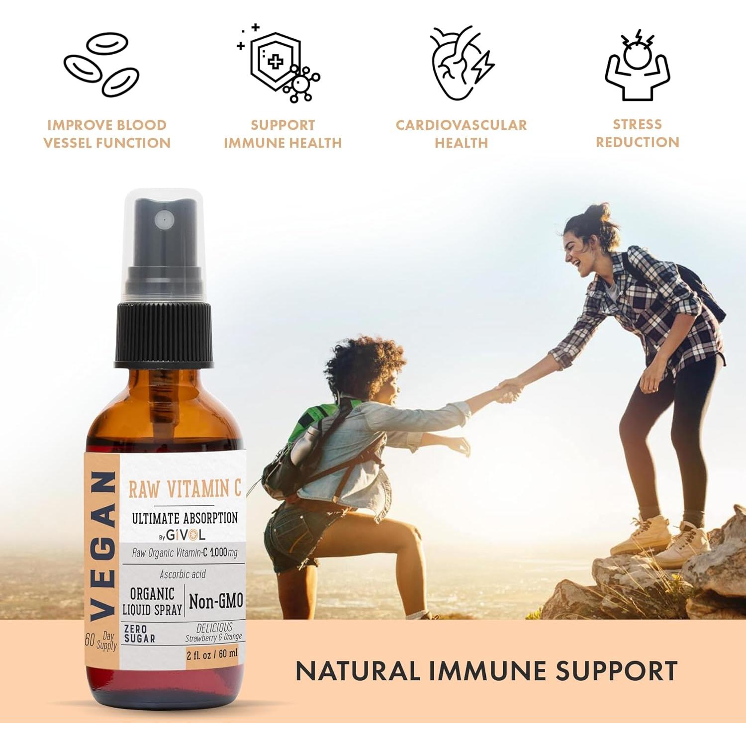 Spray de Vitamina C Givol 60ml - Absorción Rápida, Sabor Frutas