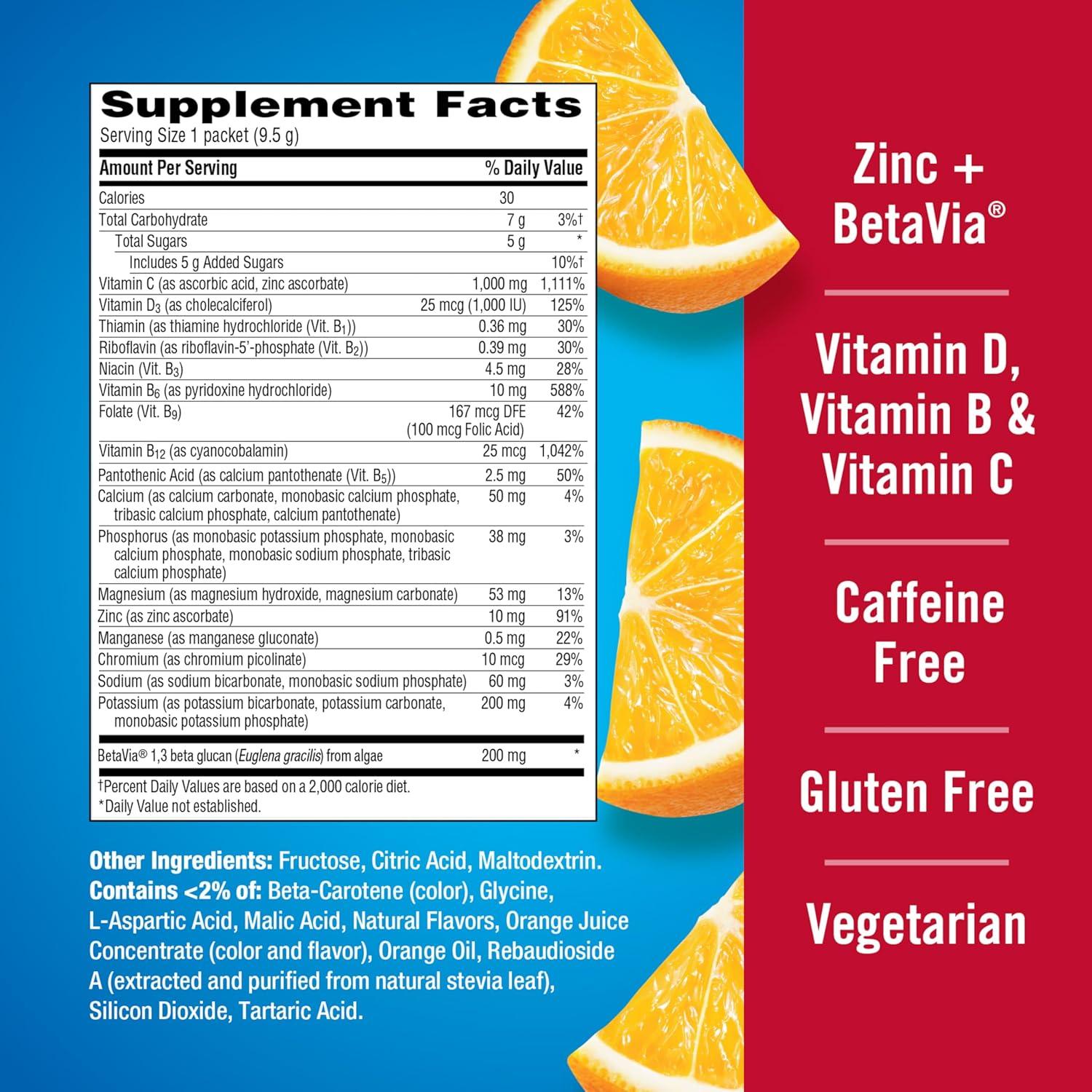 Emergen-C Inmunidad+ Acción Triple 30 Sobres Naranja 1000mg Vit C