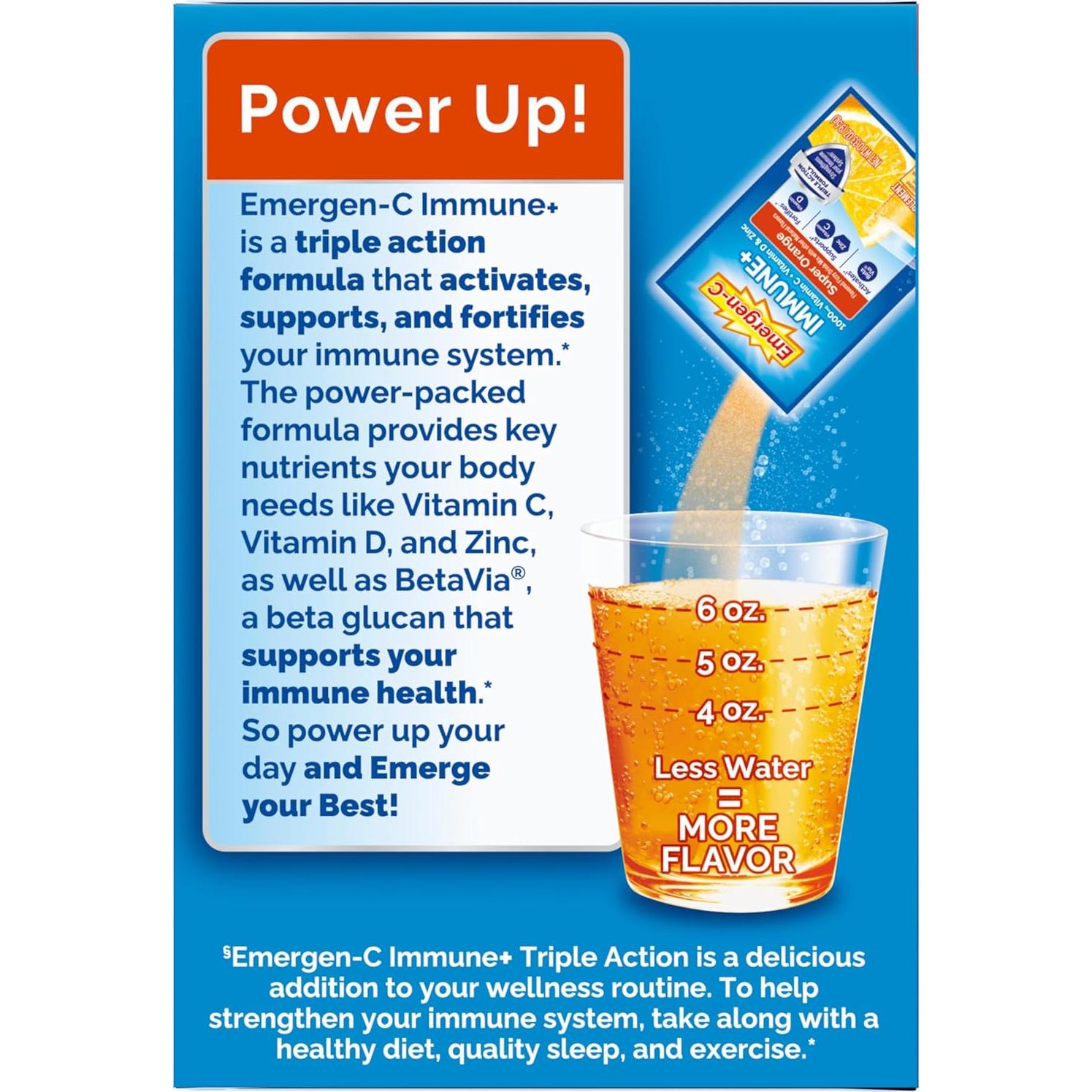 Emergen-C Inmunidad+ Acción Triple 30 Sobres Naranja 1000mg Vit C