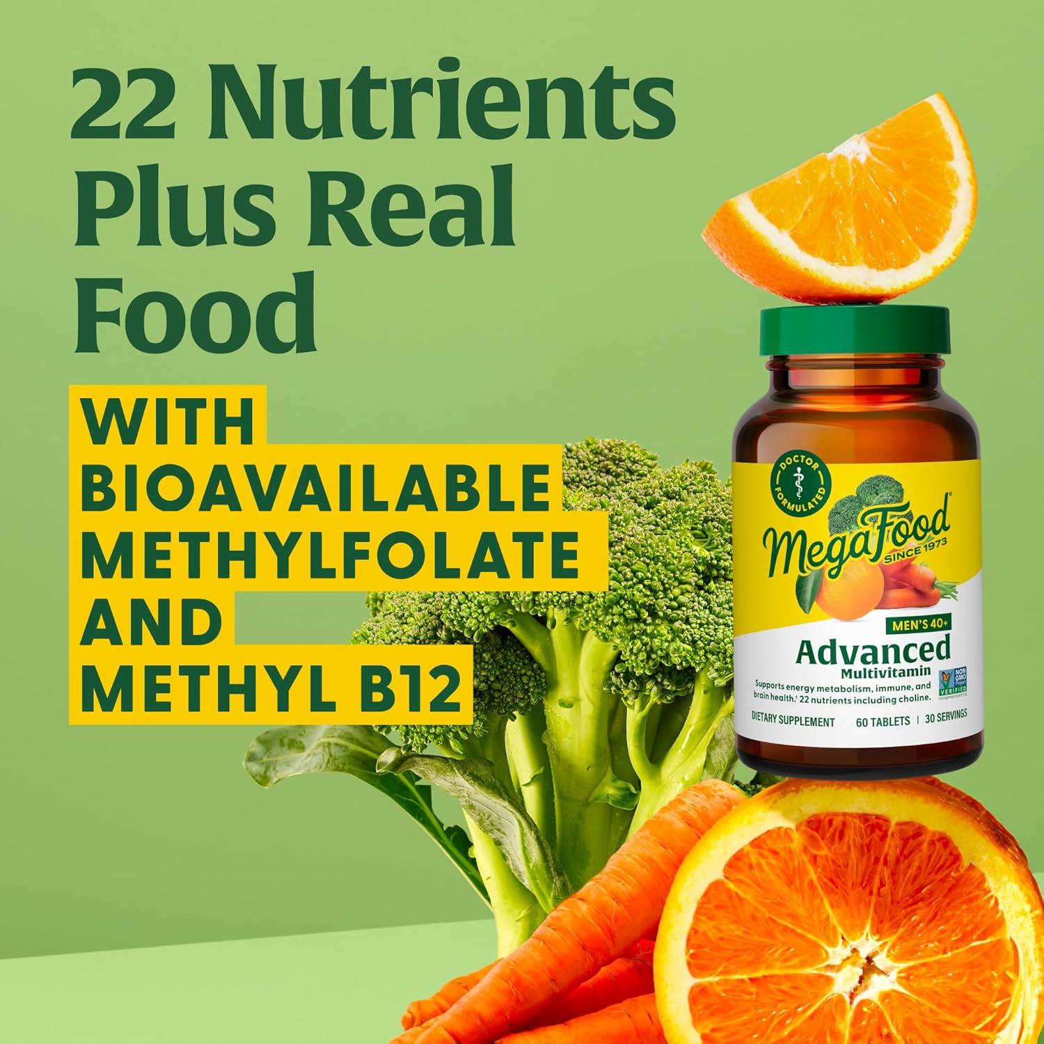 MegaFood Multivitamina Avanzada Hombres 40+ 60 Tabletas