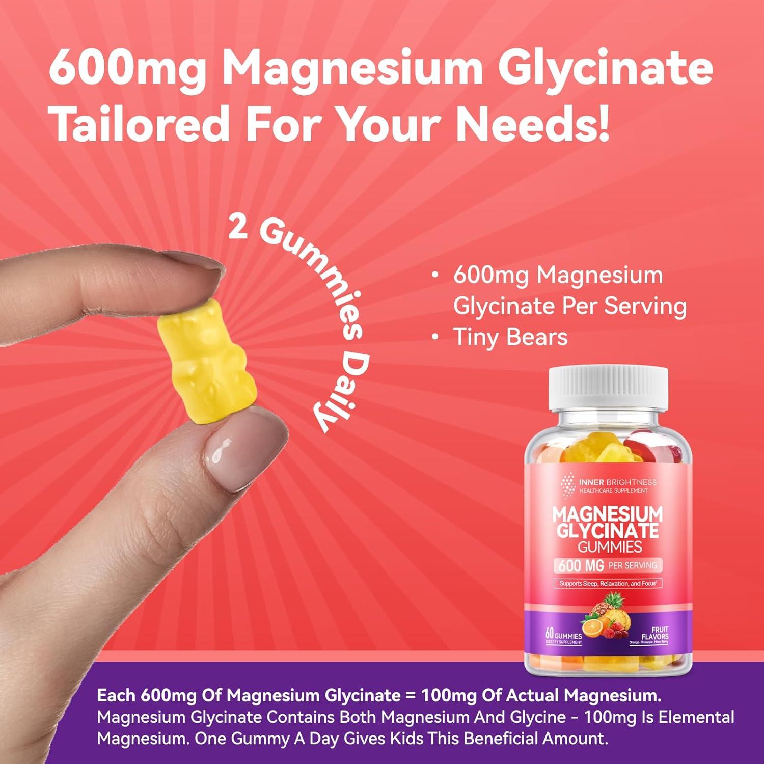 Gomitas de Glicinato de Magnesio Brillo Interior 600mg 60 Unidades