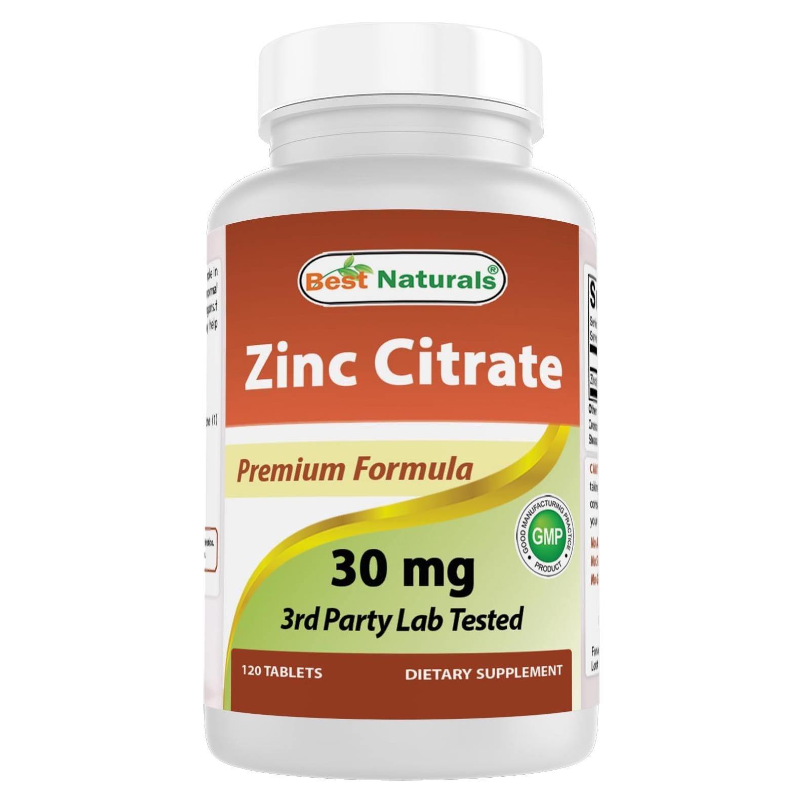 Suplemento de Zinc 30mg Mejores Naturales - 120 tabletas