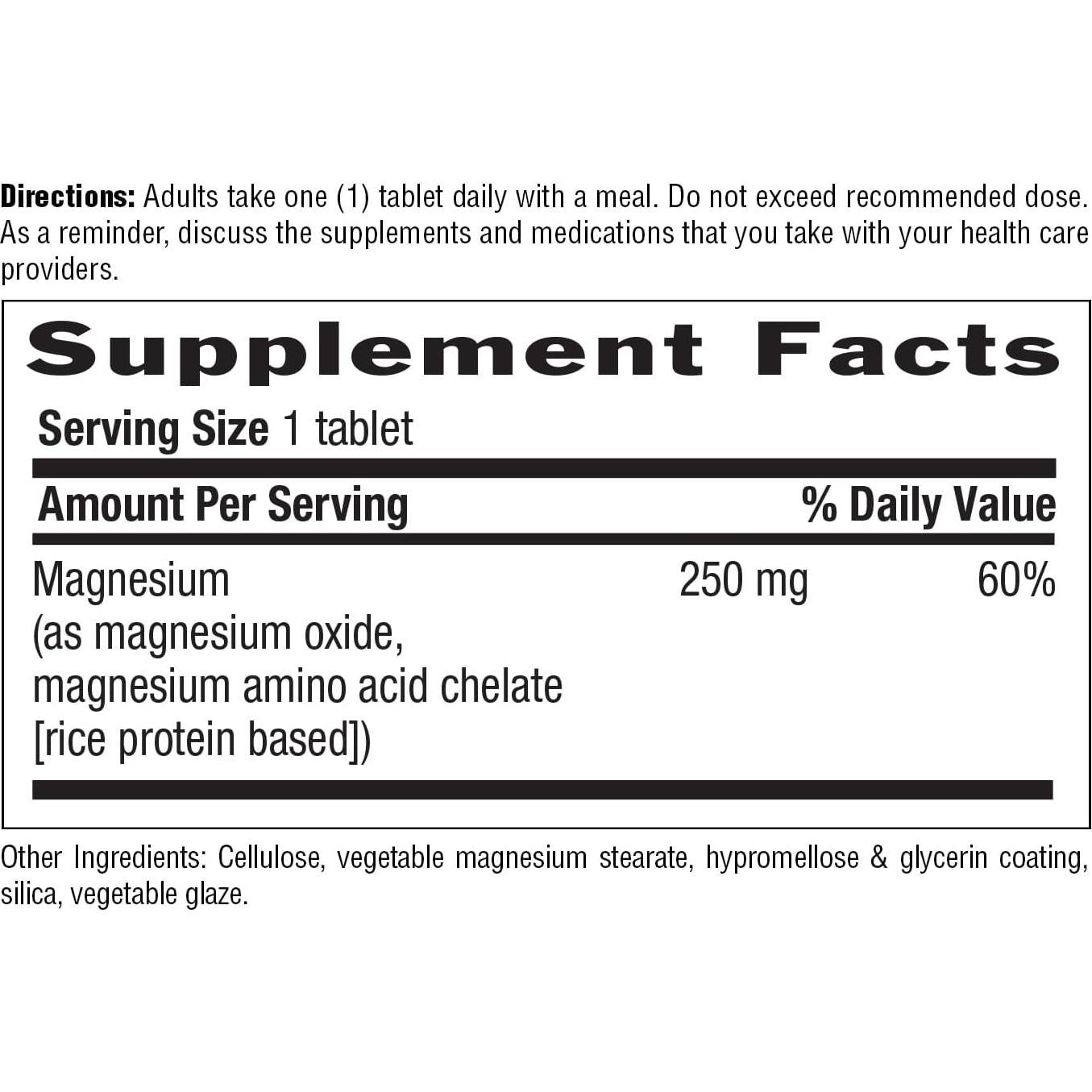 Suplemento de Magnesio Quelado Country Life 250mg 90 tabletas