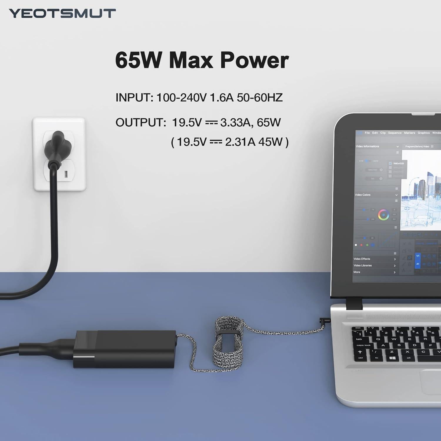 Cargador HP 65W para Laptop Spectre x360 Envy ProBook