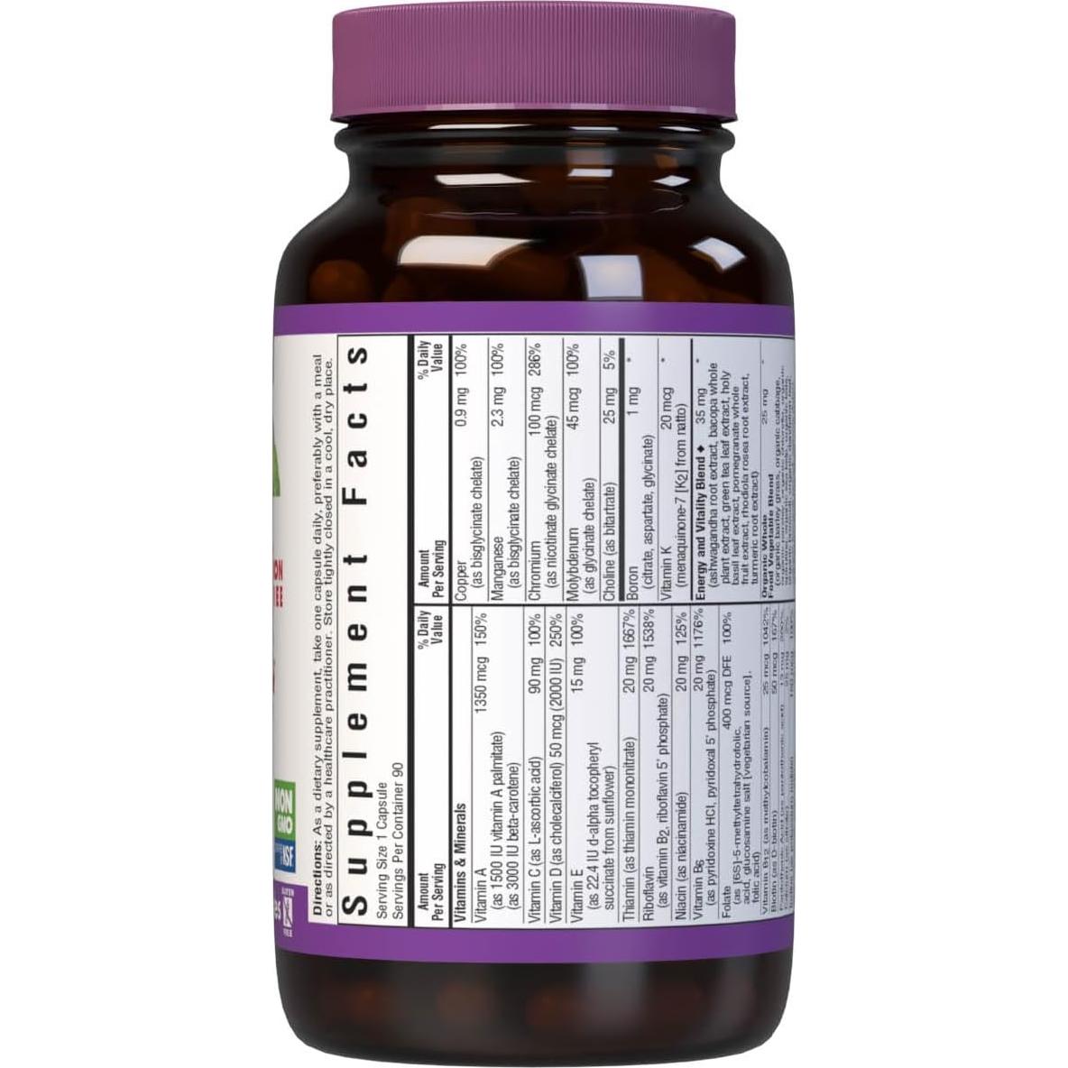 Suplemento Multivitamínico Bluebonnet Sin Hierro 90 Cápsulas