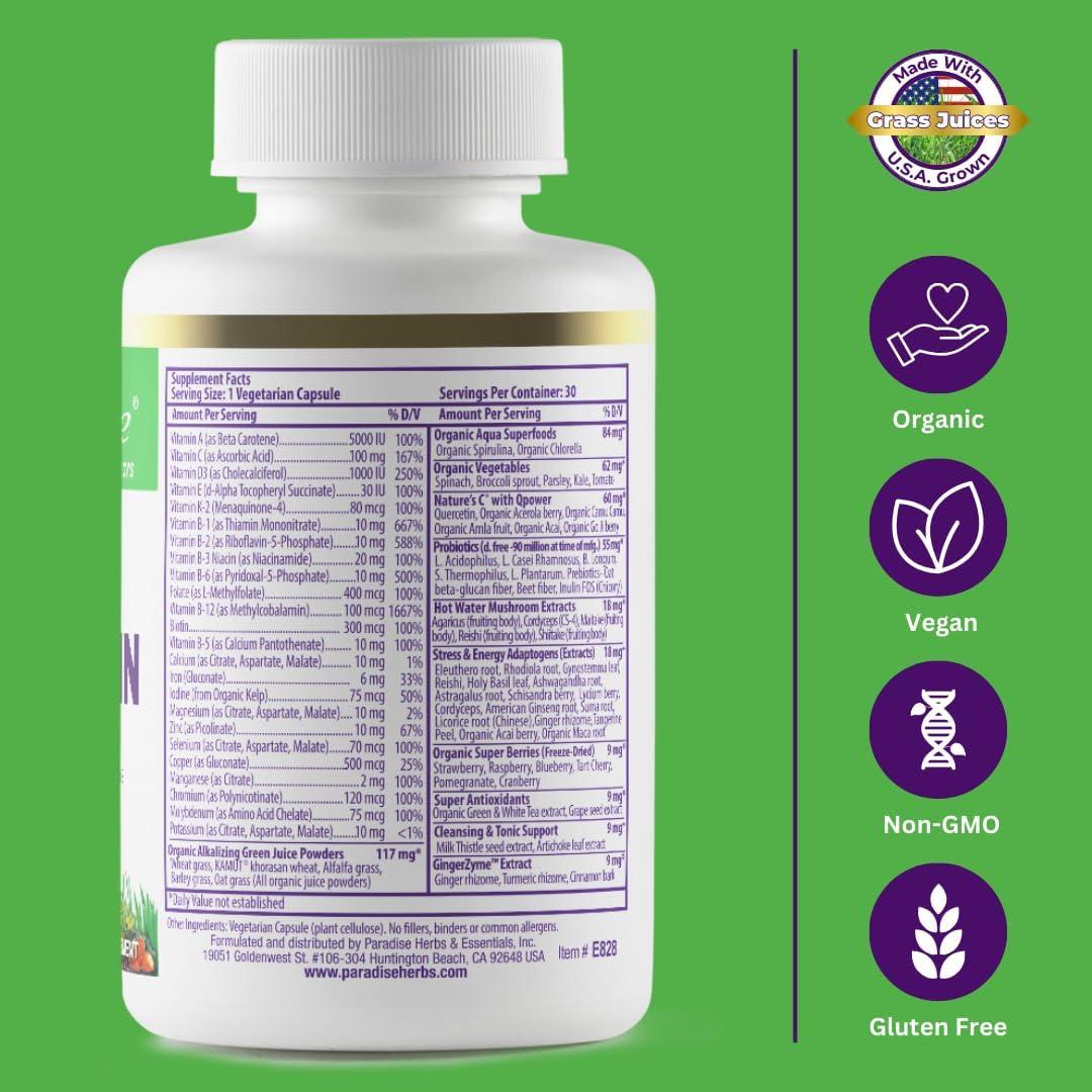 Multivitamínico Diario para Mujeres Paradise Herbs 30 Cápsulas