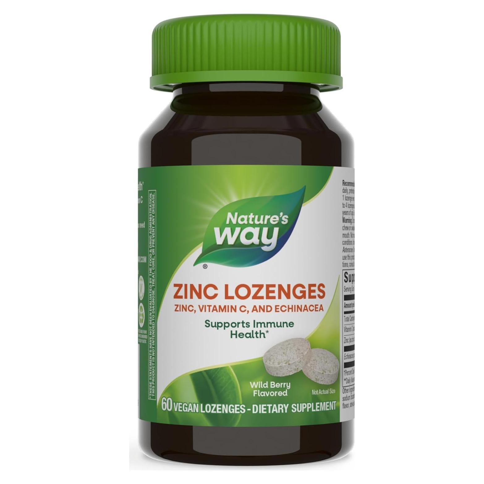 Pastillas de Zinc Nature's Way 23 mg + Vitamina C 100 mg 60 Unidades