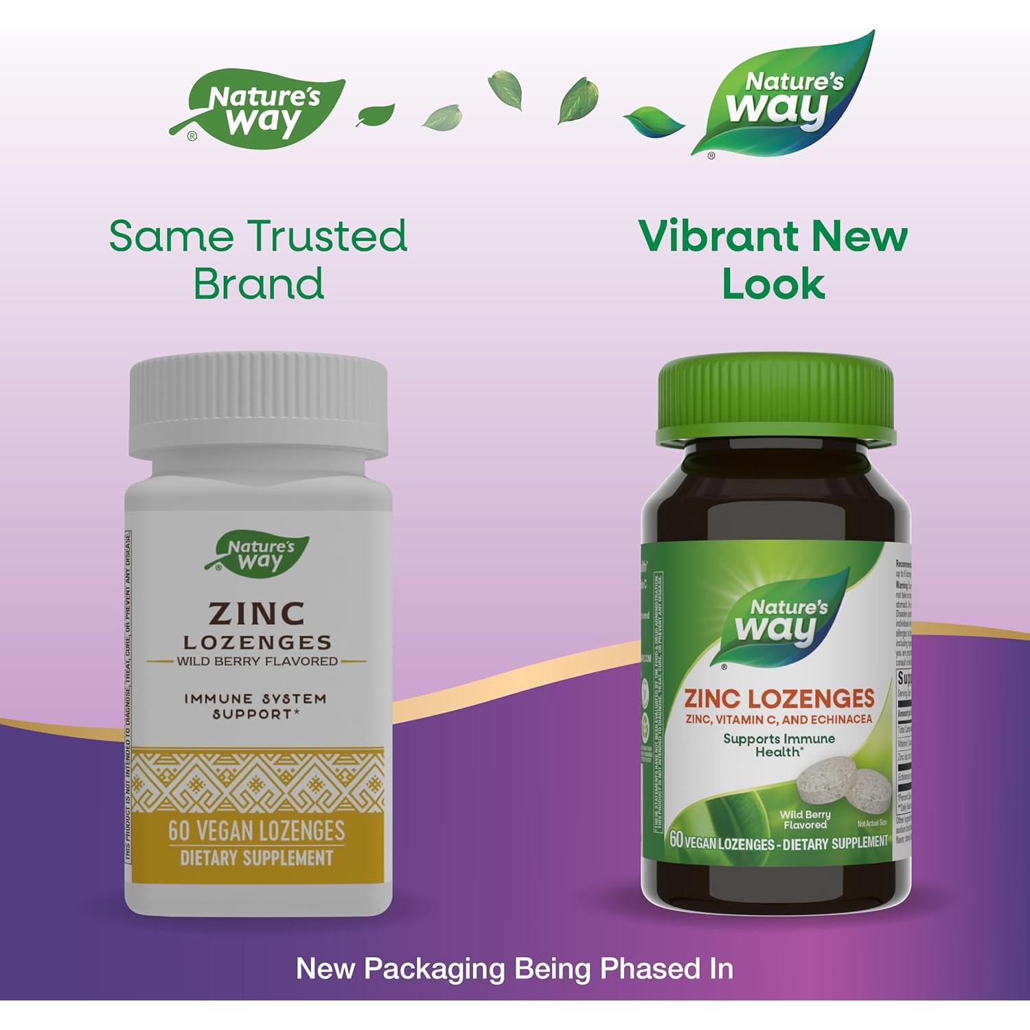 Pastillas de Zinc Nature's Way 23 mg + Vitamina C 100 mg 60 Unidades