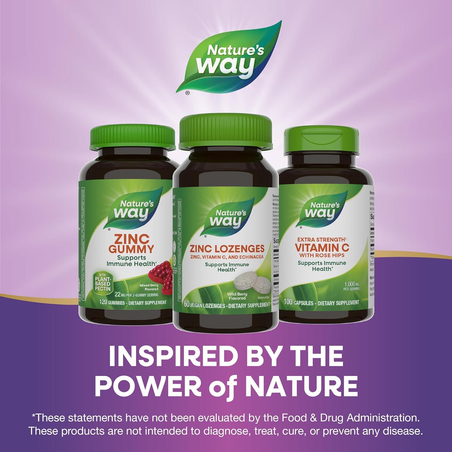 Pastillas de Zinc Nature's Way 23 mg + Vitamina C 100 mg 60 Unidades