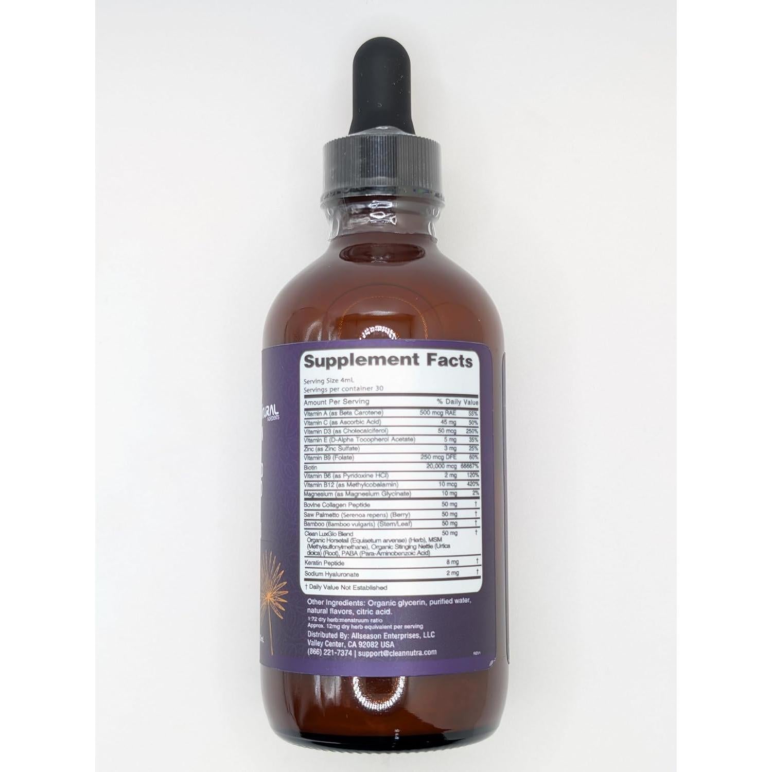 Gotas Líquidas de Biotina y Colágeno LuxGlo 45.4g