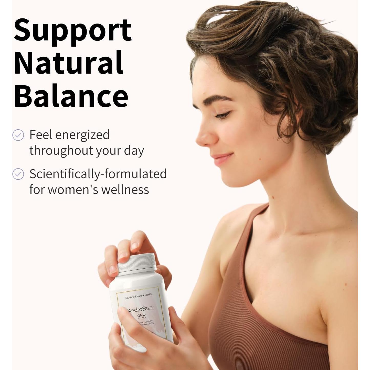 Suplemento Hormonal Vegano Nourished AndroEase Plus 30 Cápsulas