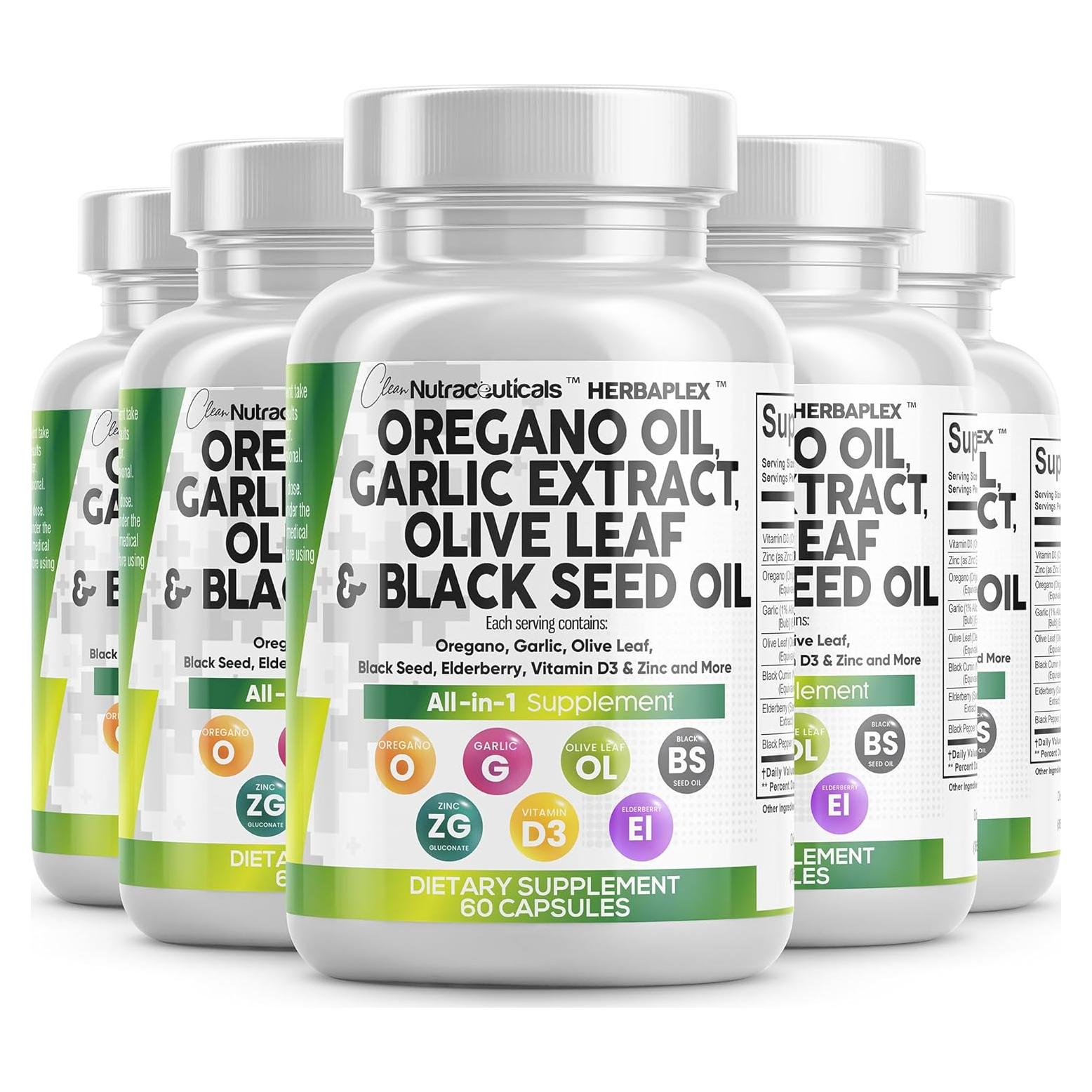 Suplemento Inmunológico Clean Nutraceuticals Ajo y Orégano 5 Unidades