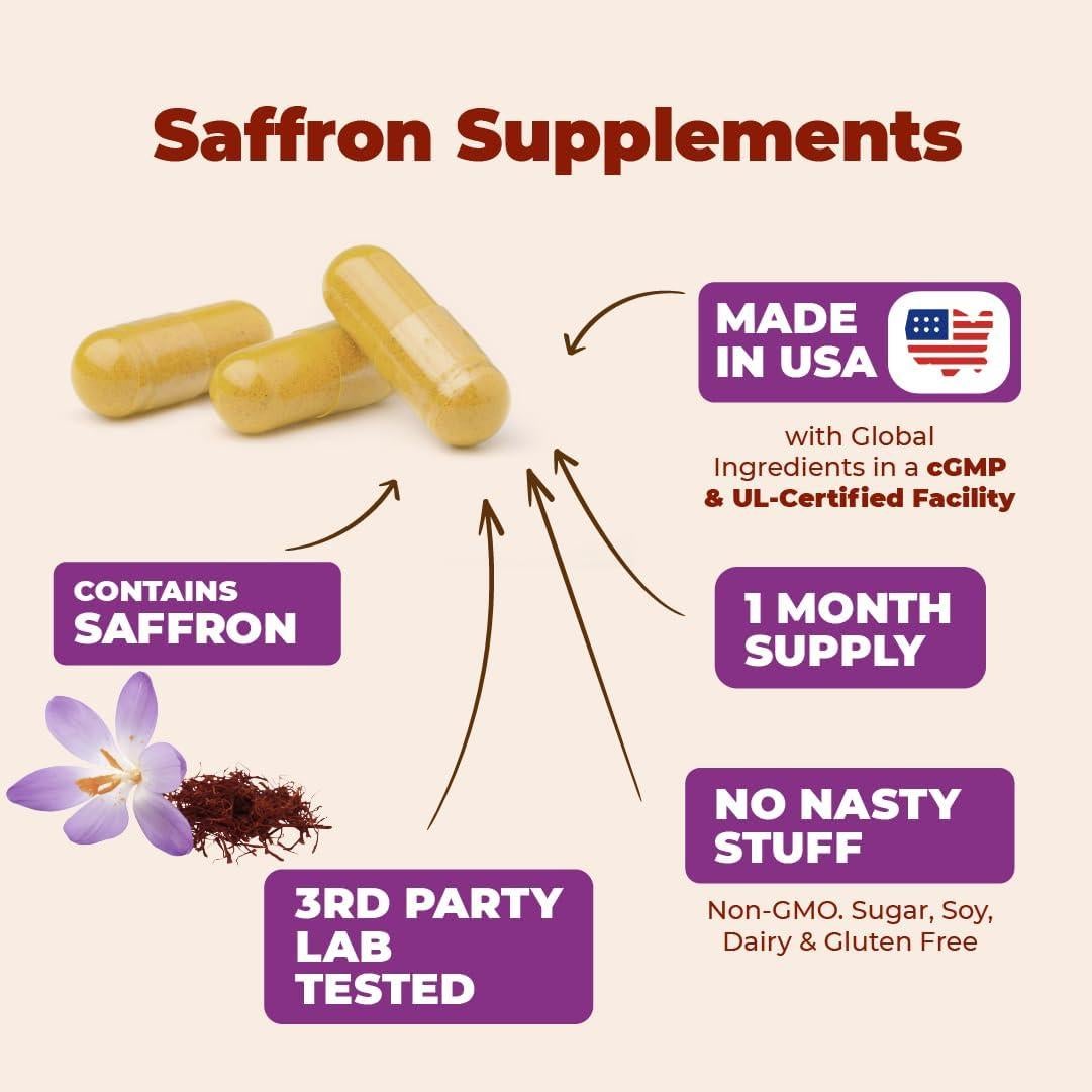 Suplemento de Azafrán y Cúrcuma Vimerson Health 60 Cápsulas