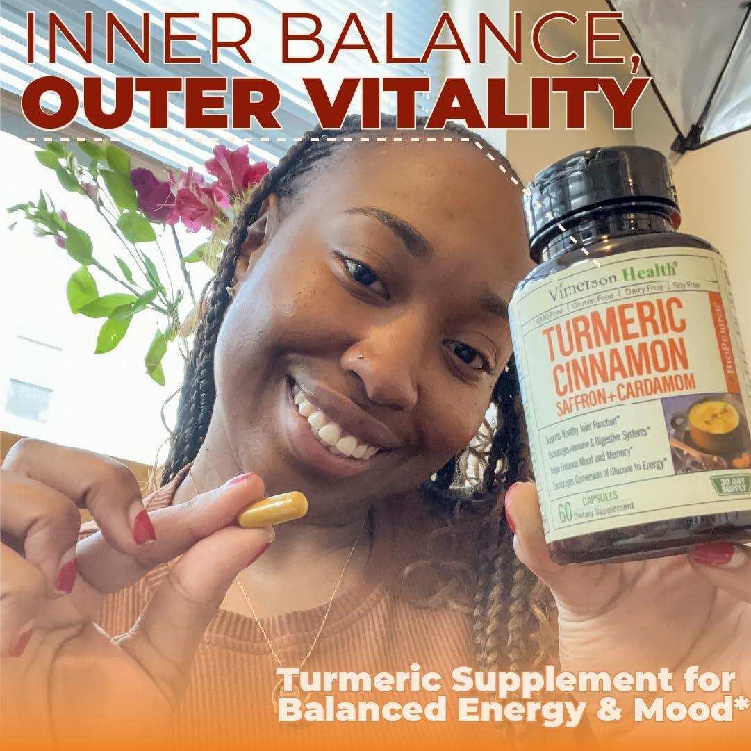 Suplemento de Azafrán y Cúrcuma Vimerson Health 60 Cápsulas