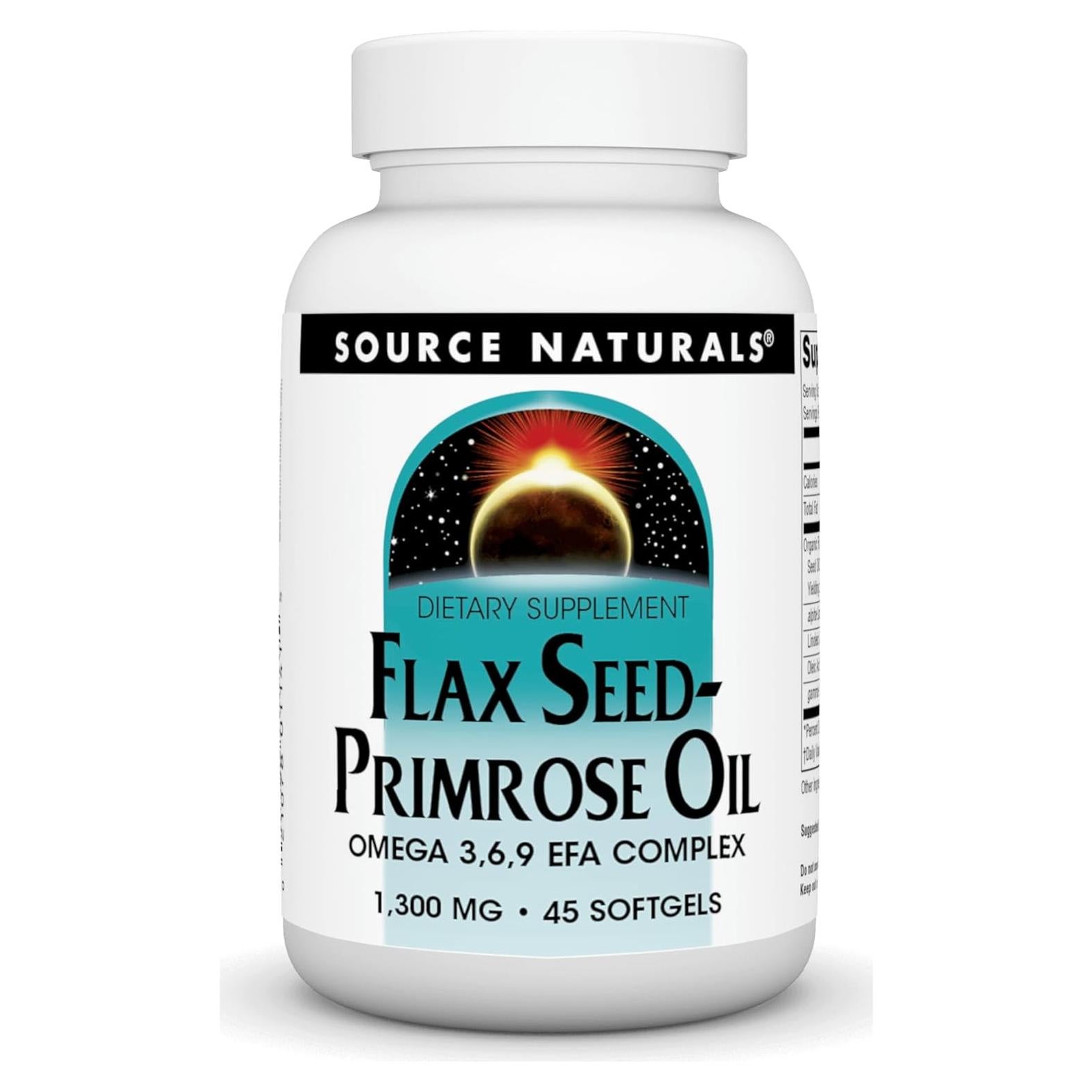 Aceite de Semilla de Lino y Onagra Source Naturals 1300 Mg 45 Gelatinas