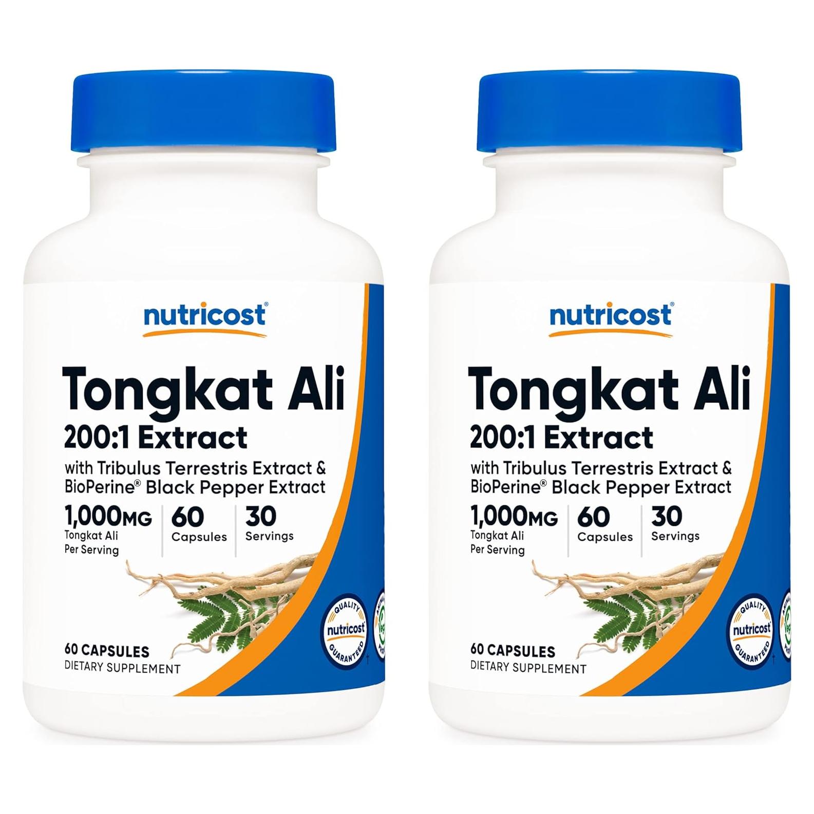 Nutricost Tongkat Ali 1000mg 60 Cápsulas Vegetarianas - Paquete de 2