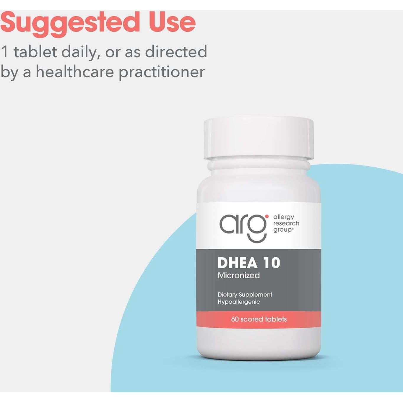 Suplemento DHEA Micronizado 10mg Grupo de Alergias - 60 Tabletas