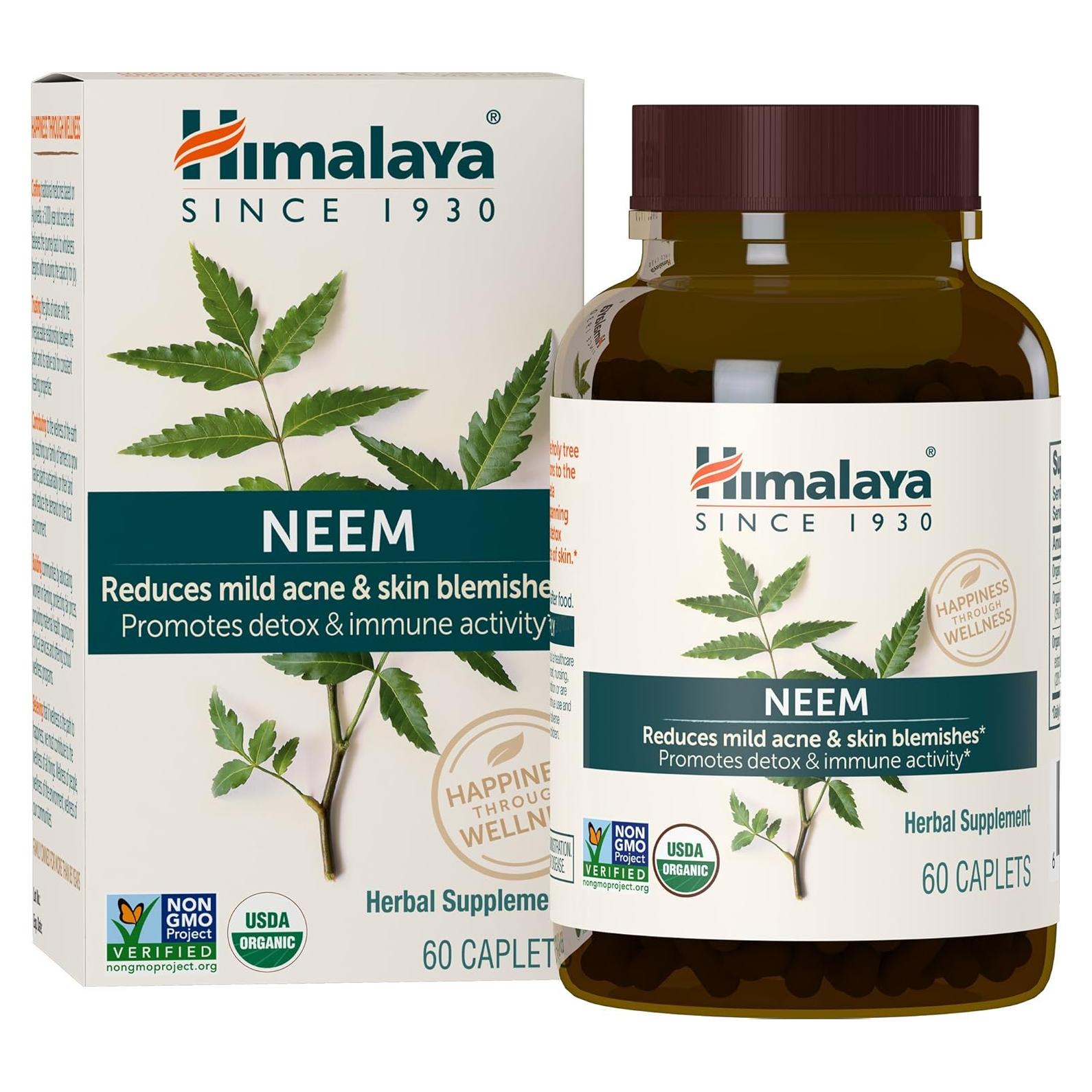 Suplemento Herbal de Neem Orgánico Himalaya 600 mg 60 Tabletas