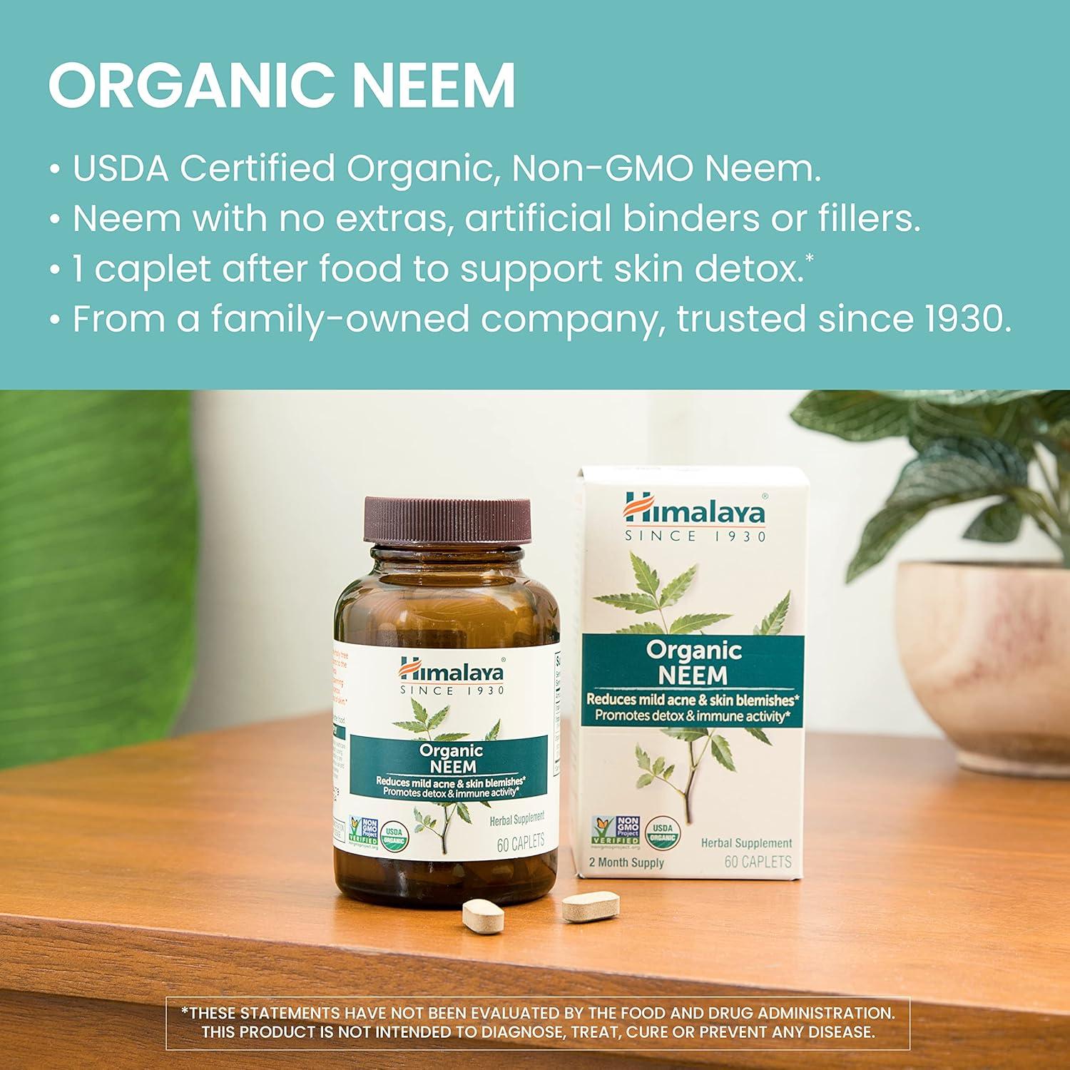 Suplemento Herbal de Neem Orgánico Himalaya 600 mg 60 Tabletas