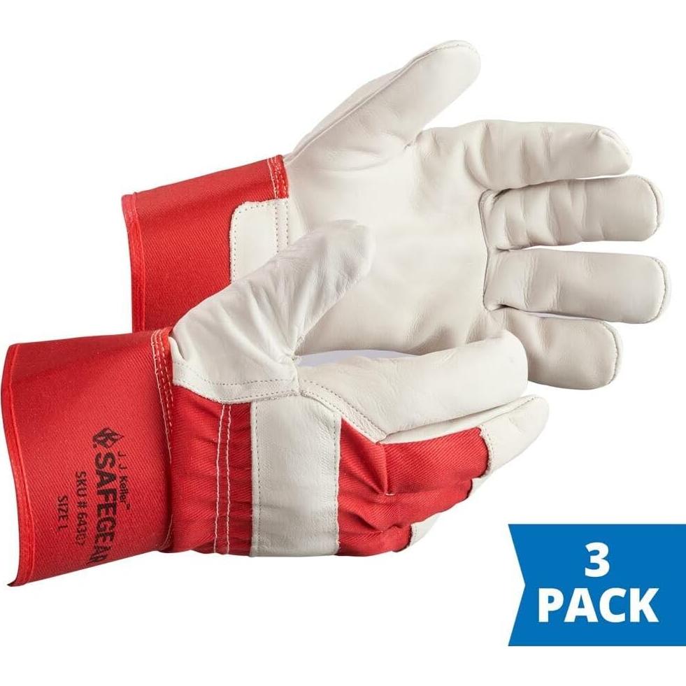 Guantes de Trabajo de Cuero de Vaca J. J. Keller - 3 Pares