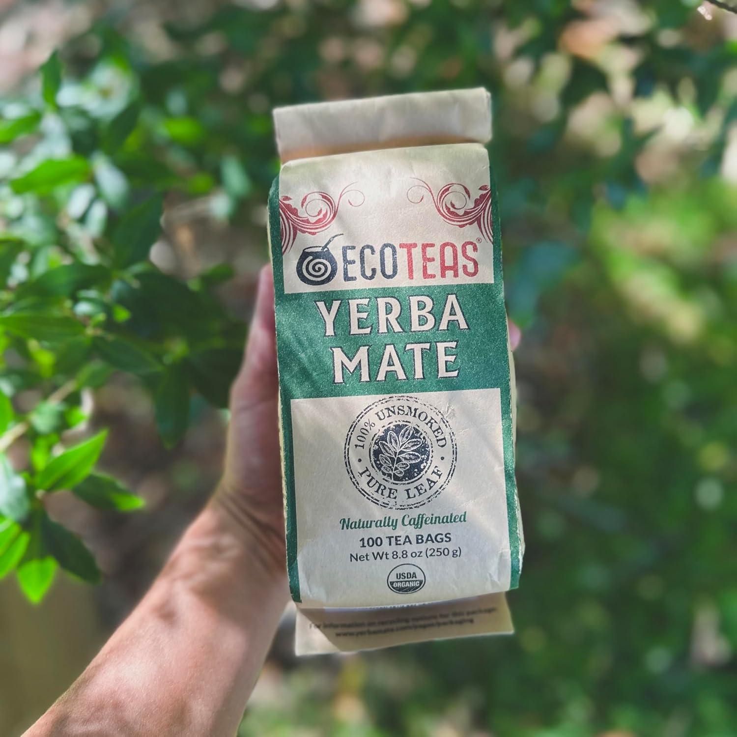 Yerba Mate Orgánica ECOTEAS - 100 Bolsas Sin Humo 249.48g