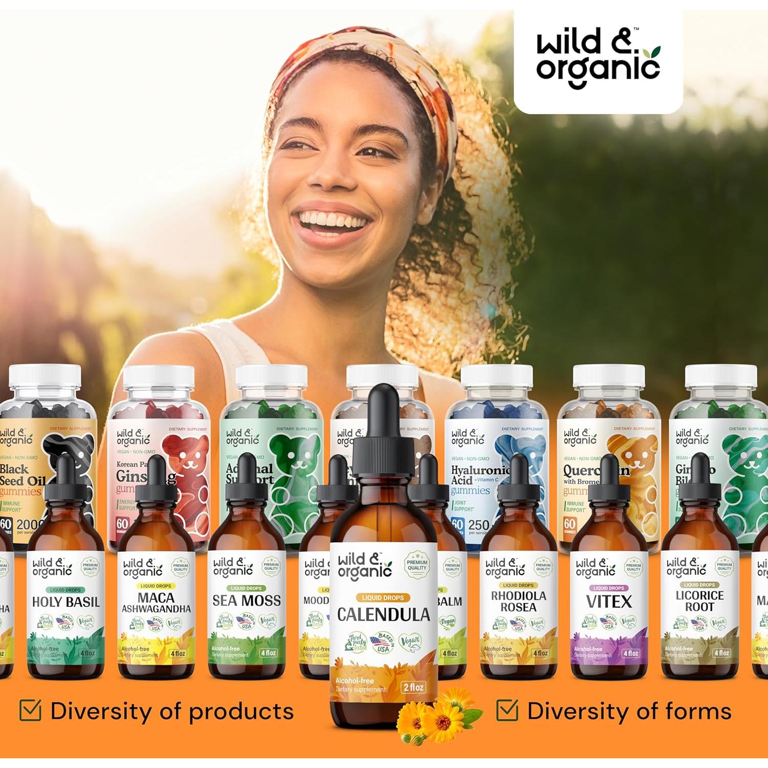 Tintura de Caléndula Silvestre Orgánica 59 ml - Sin Alcohol