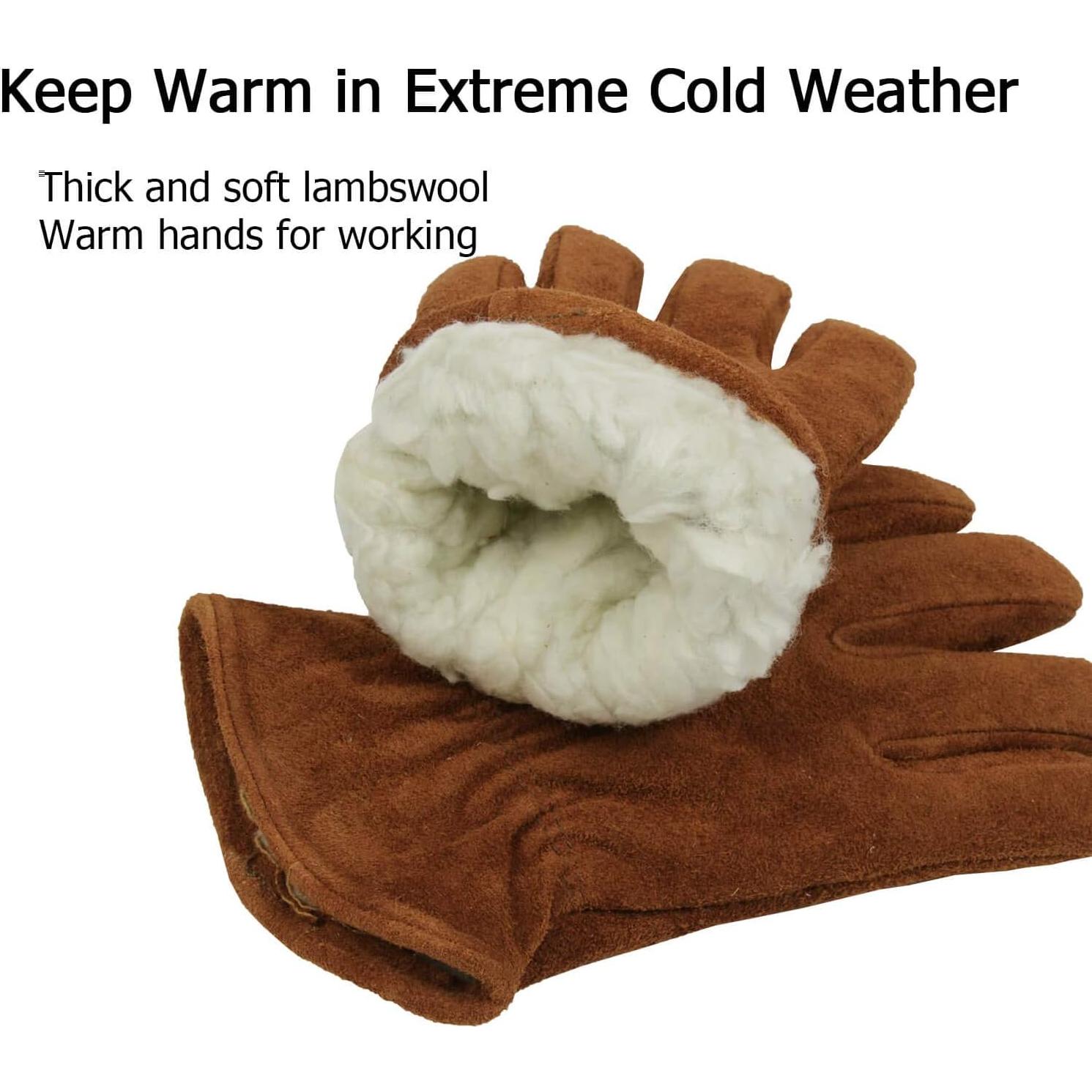 Guantes de Trabajo OZERO de Invierno Aislados - Pequeño Marrón