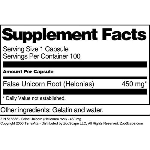 Cápsulas de Unicornio Falso TerraVita 450 mg - 100 Unidades