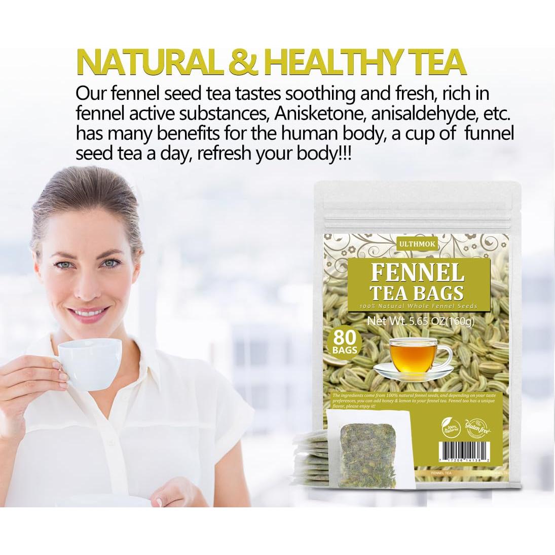 Té de Hinojo Premium YILINSHA 80 Bolsitas Naturales Sin Cafeína