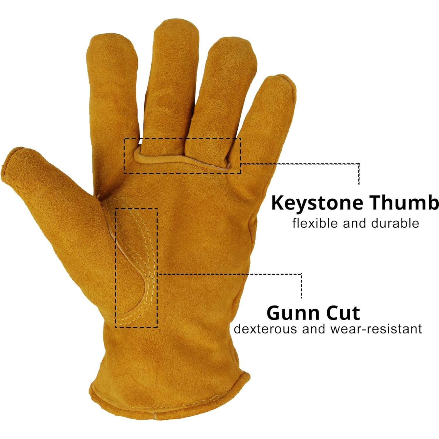 Guantes de Trabajo OZERO de Cuero Térmicos para Invierno