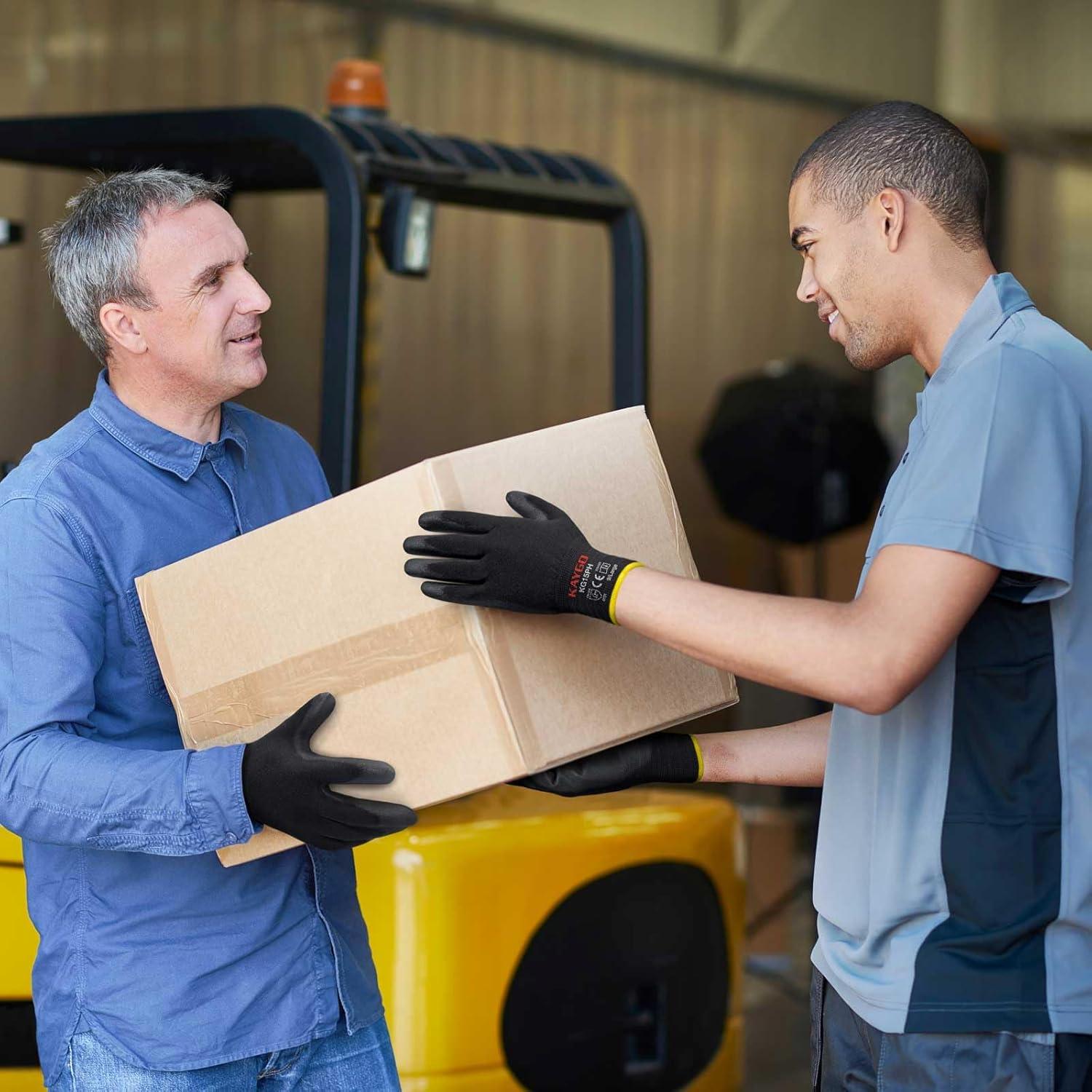 Guantes de Trabajo KAYGO KG15P 12 Pares PU Negro Pequeño