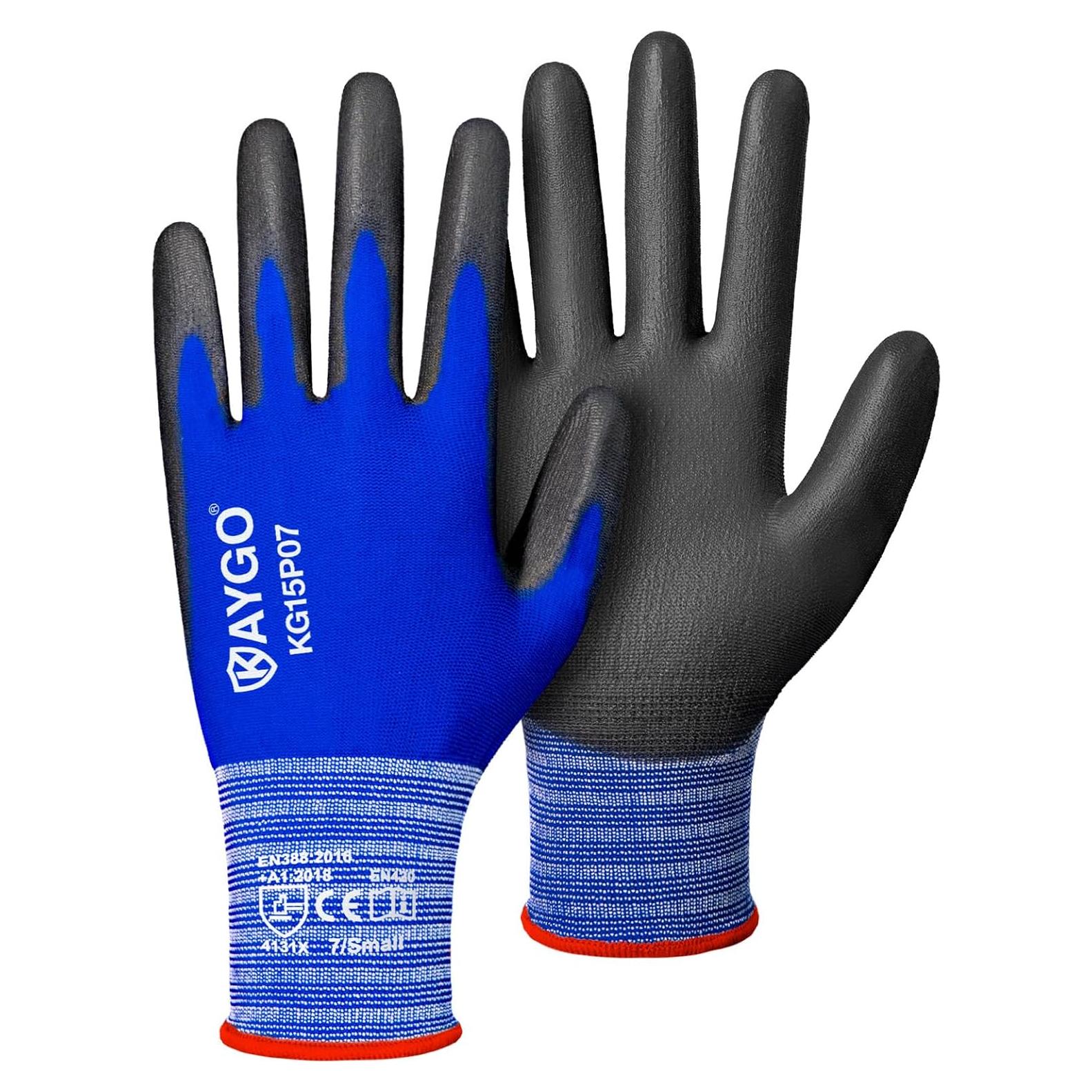 Guantes de Trabajo KAYGO KG15P 12 Pares Transpirables Azul