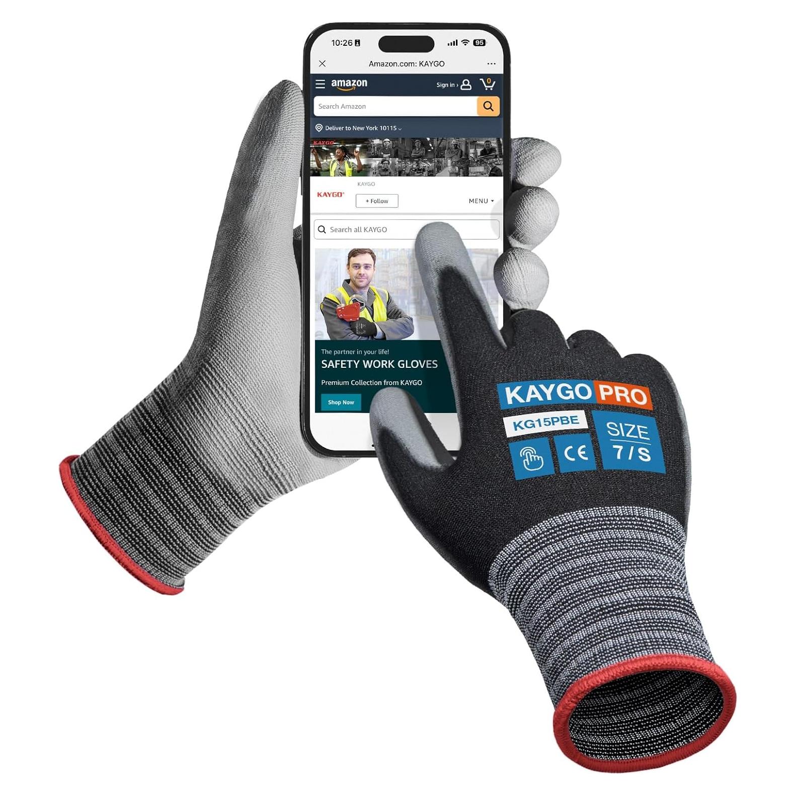 Guantes de Trabajo KAYGO KG15P 12 Pares Táctiles Pequeños