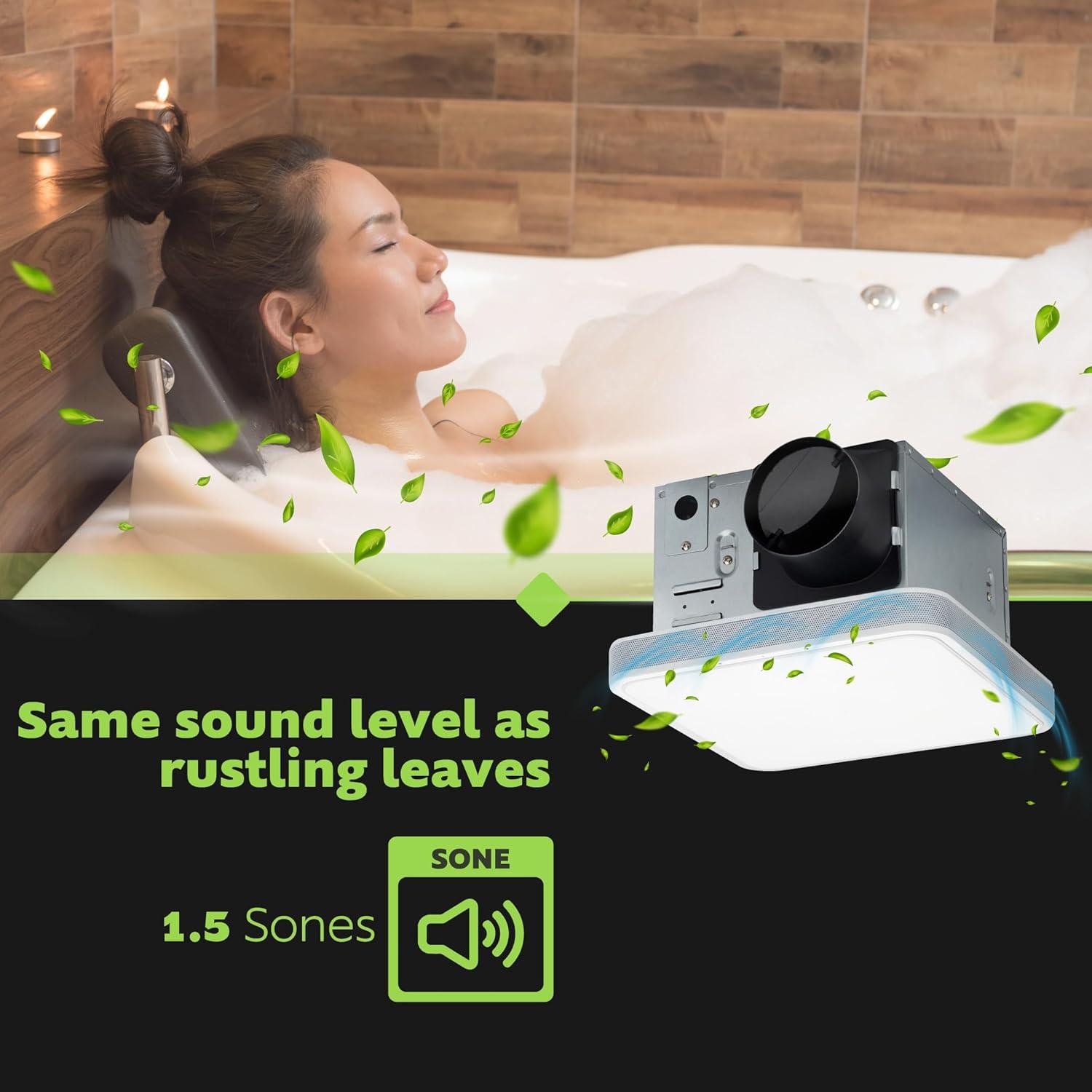 Ventilador de Baño Inteligente Homewerks 7148-01-AX con Alexa y Luz LED