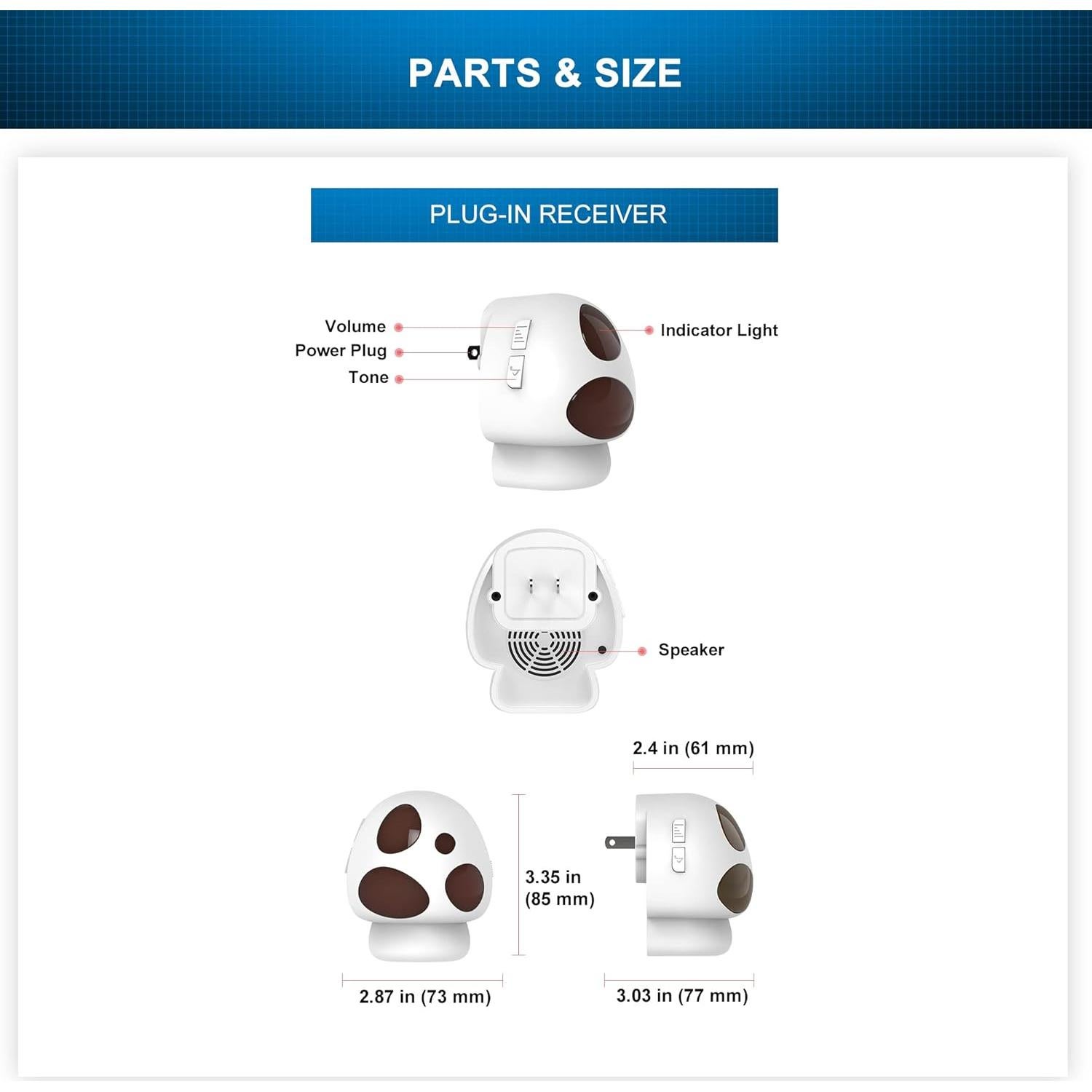 Receptor Inalámbrico Extra HTZSAFE - 4 Canales, 35 Melodías