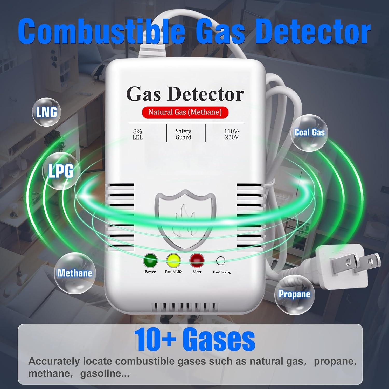 Detector de Gas Natural AOTIQUAL G55 con Alarma 85dB