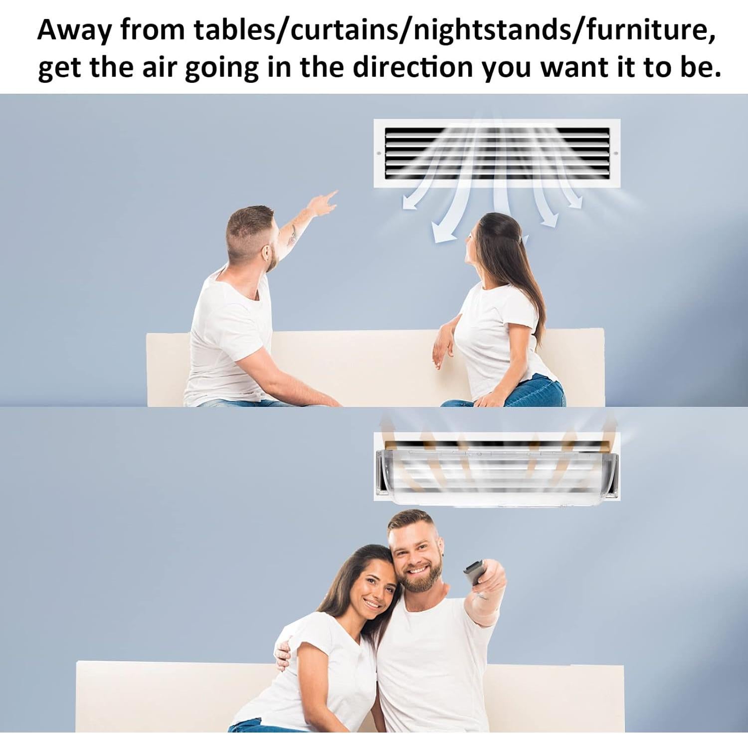 Deflectores de Aire Ajustables EKOCSIO - Paquete de 2, 21.6 a 38.1 cm