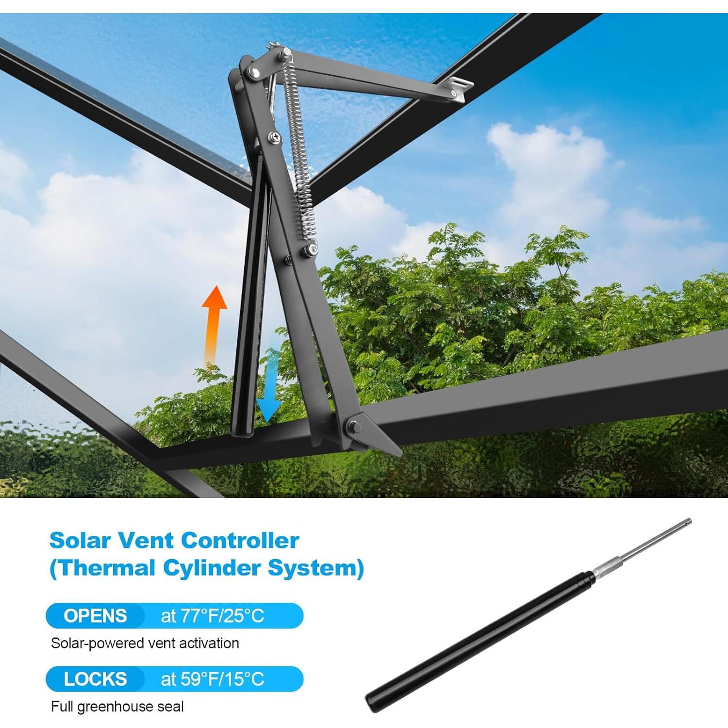 Abridor Automático de Ventanas Upstartech 15 kg para Invernaderos