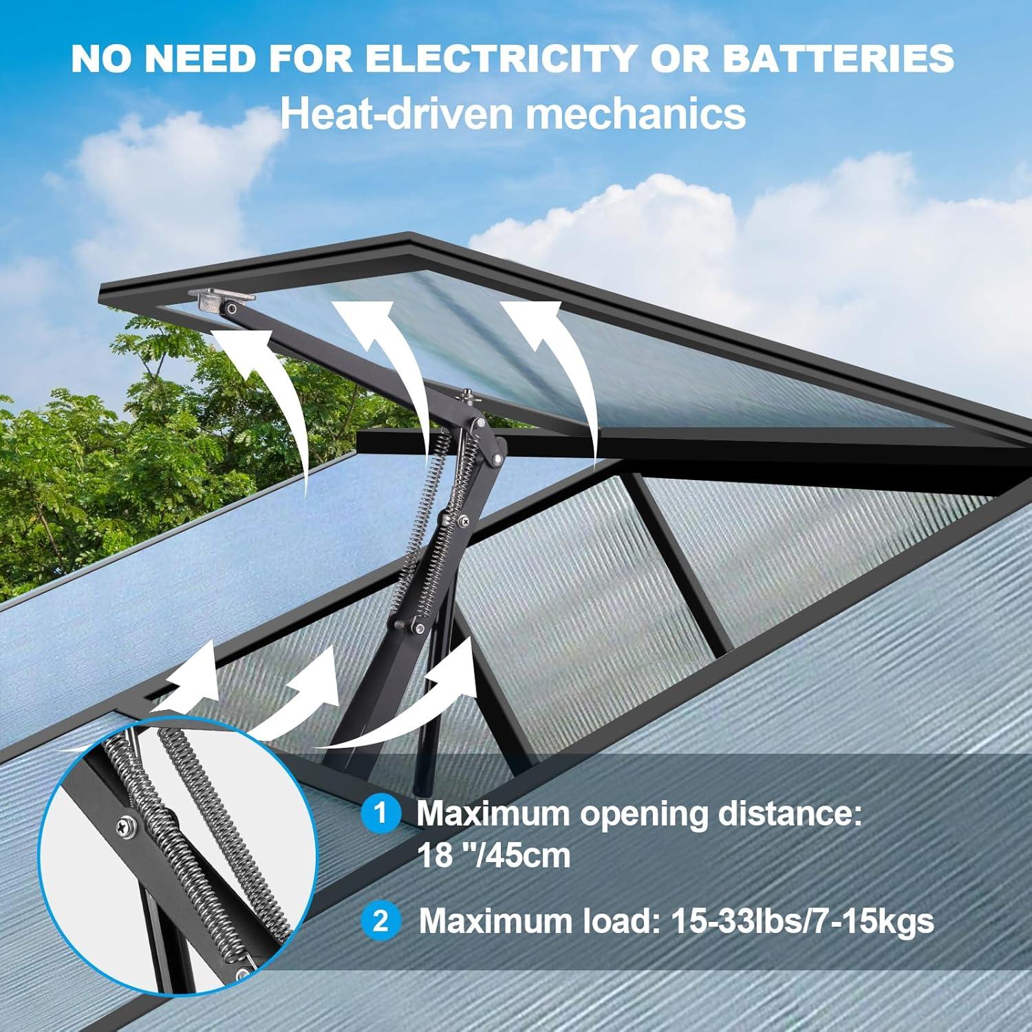 Abridor Automático de Ventanas Upstartech 15 kg para Invernaderos