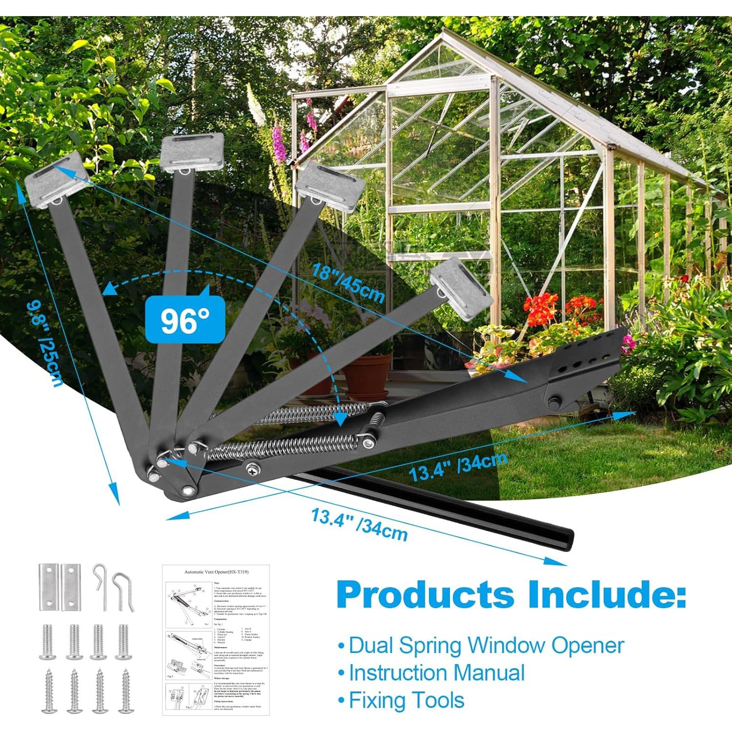 Abridor Automático de Ventanas Upstartech 15 kg para Invernaderos