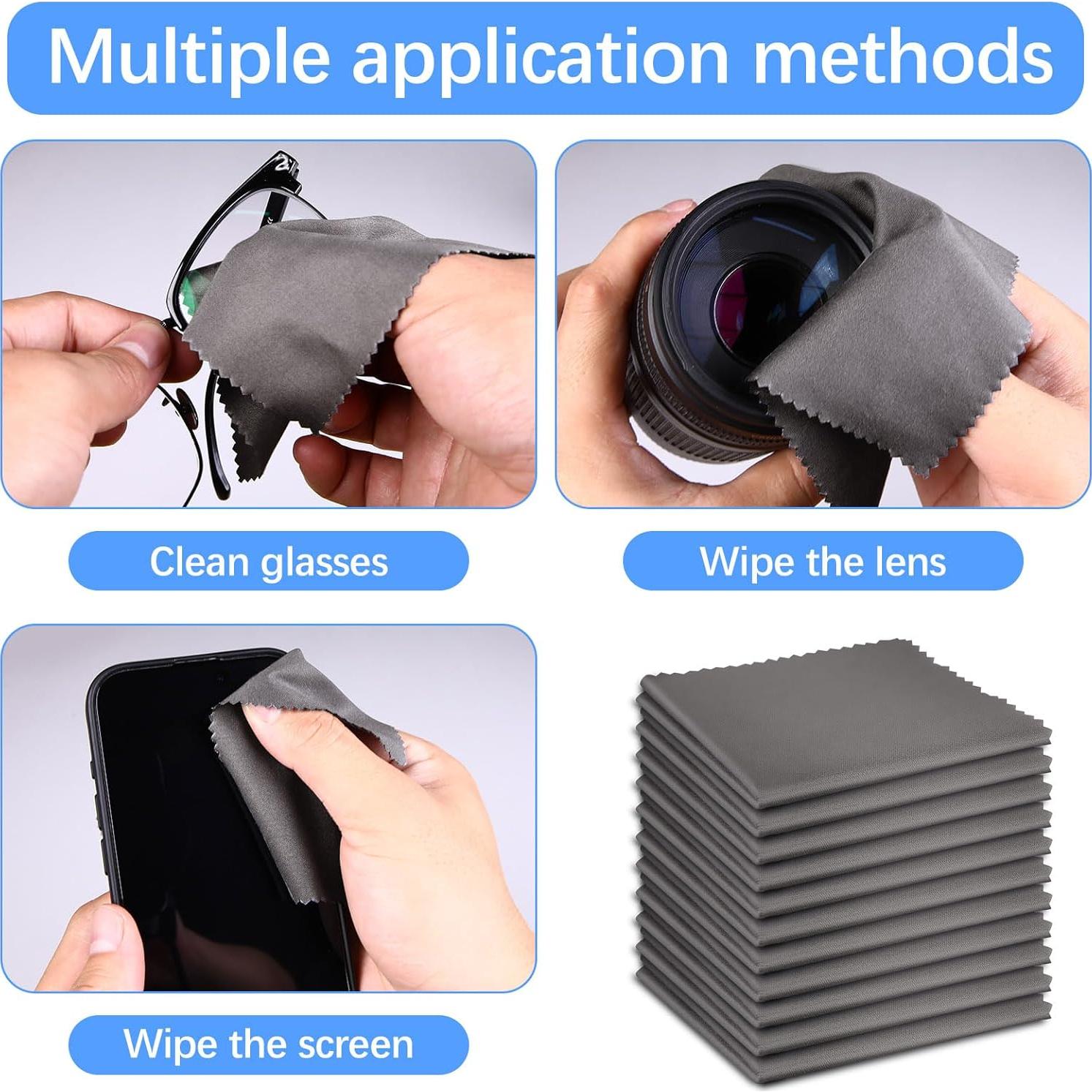 Paquete de 120 Paños de Microfibra para Limpieza de Gafas 14cm