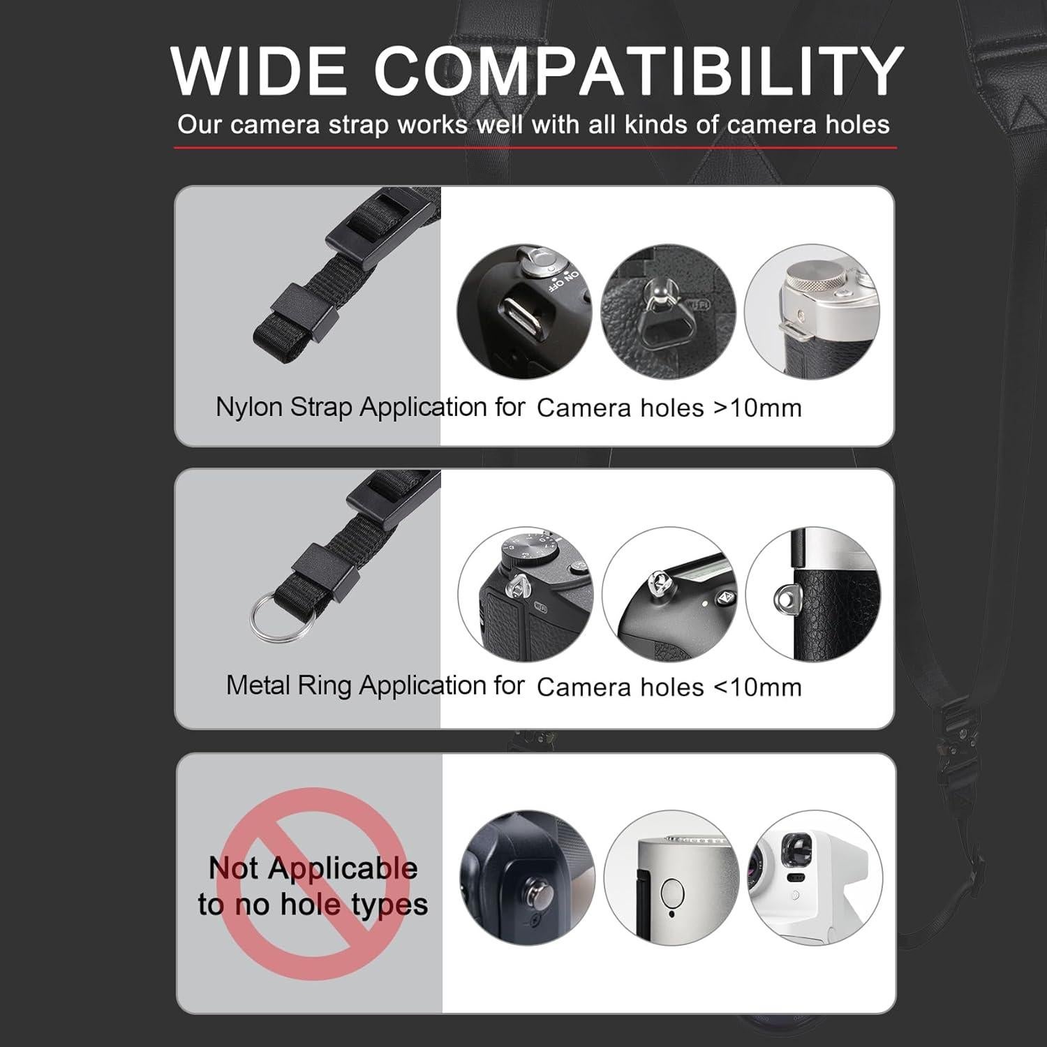 Arnés de cámara Vigorport para DSLR SLR, correa cruzada negra