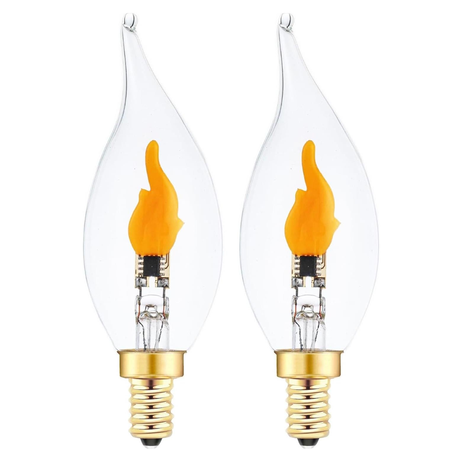 Bombillas LED de Llama Parpadeante E12 Sunaiony - Paquete de 2