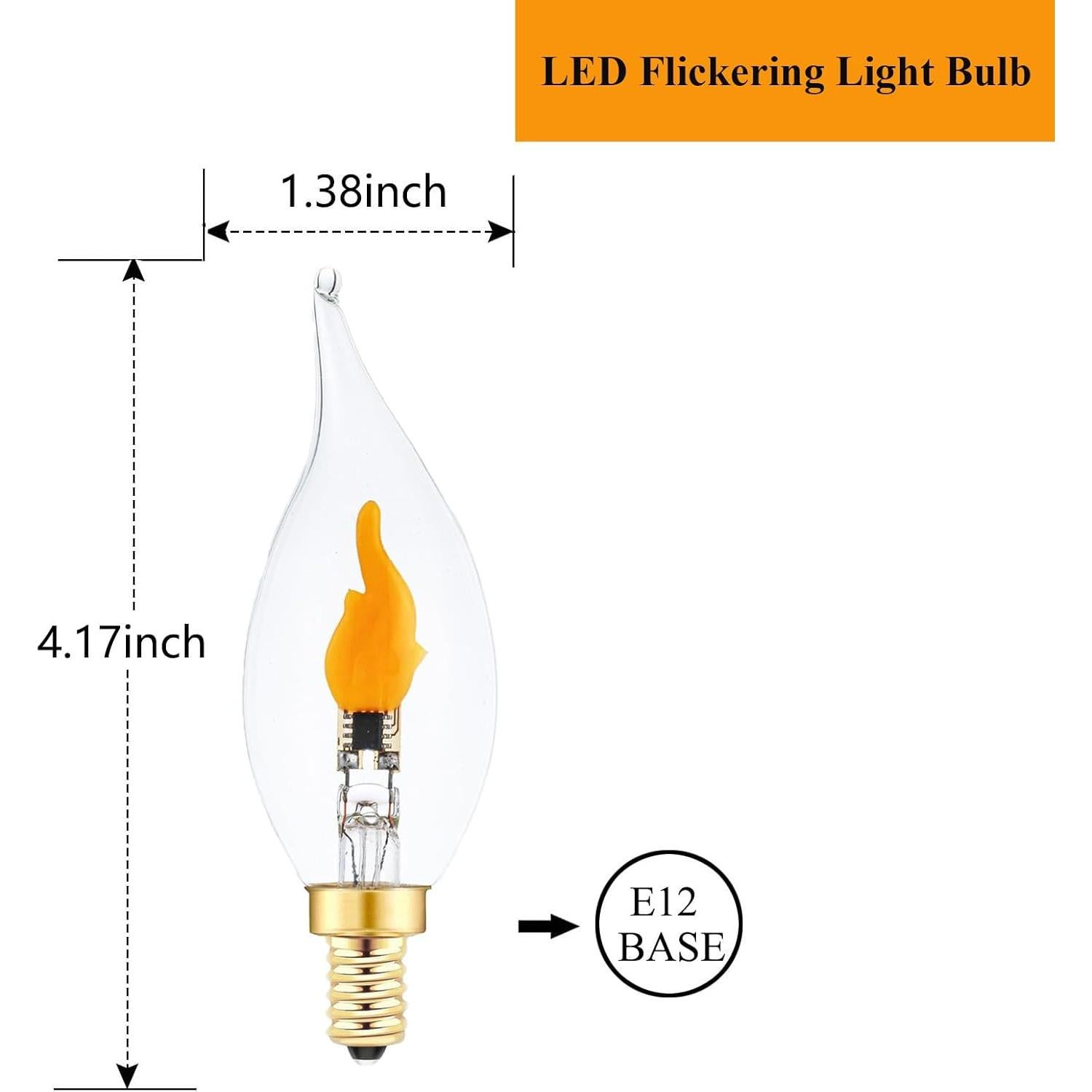 Bombillas LED de Llama Parpadeante E12 Sunaiony - Paquete de 2
