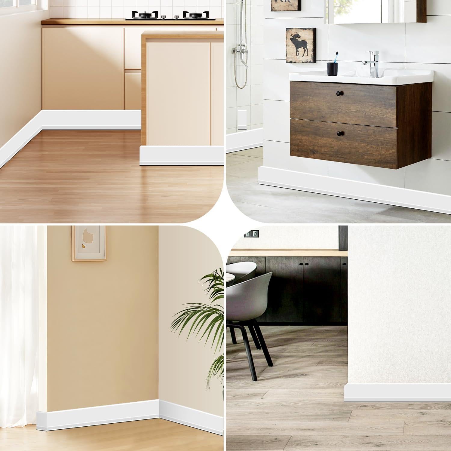 Moldura de Zócalo Flexible Autoadhesiva YYGCL 6.1m Blanco